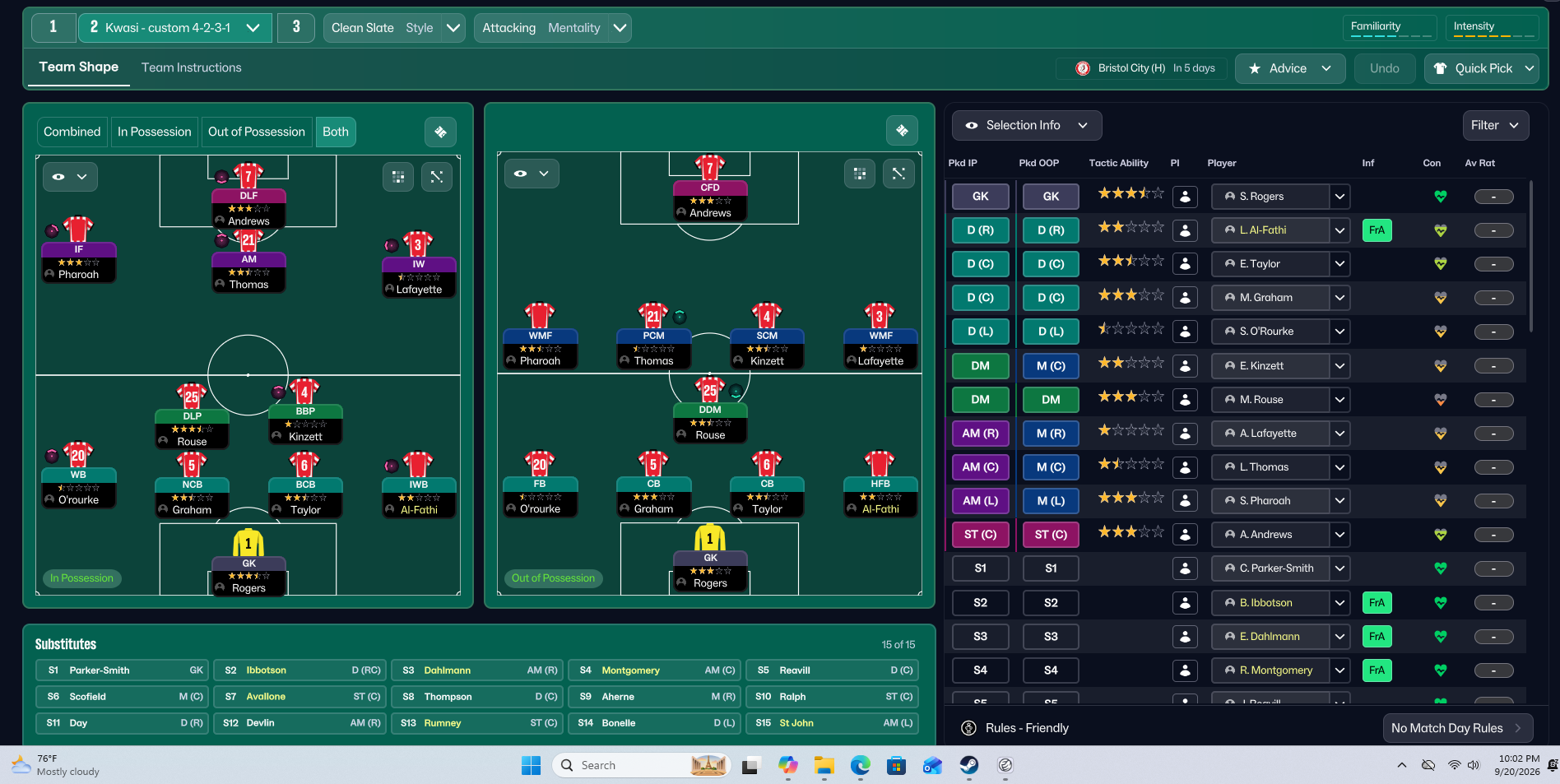 4-2-3-1 tactic