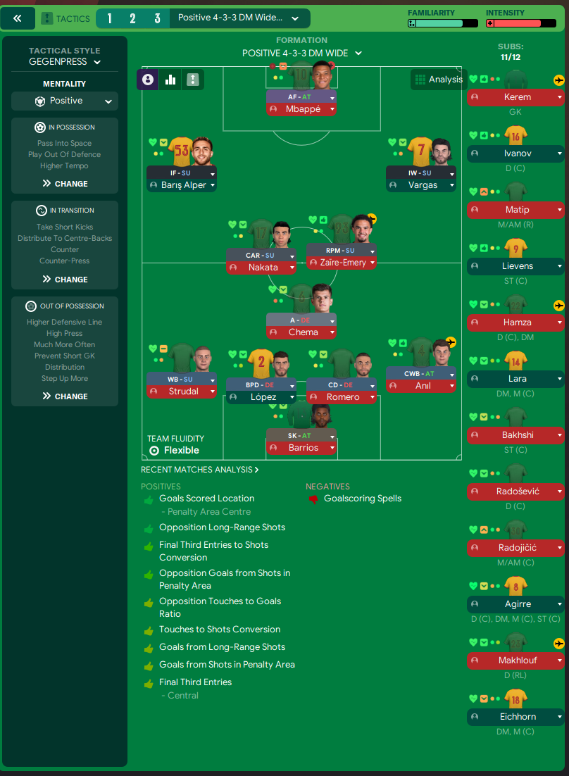 4-3-3 DM Wide tactic screenshot