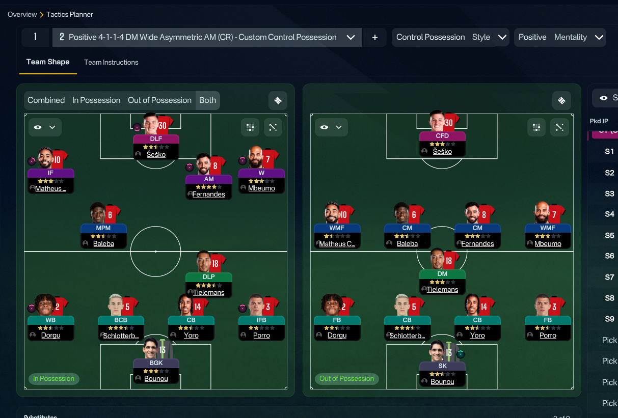 4-1-1-4 Asymmetric tactic