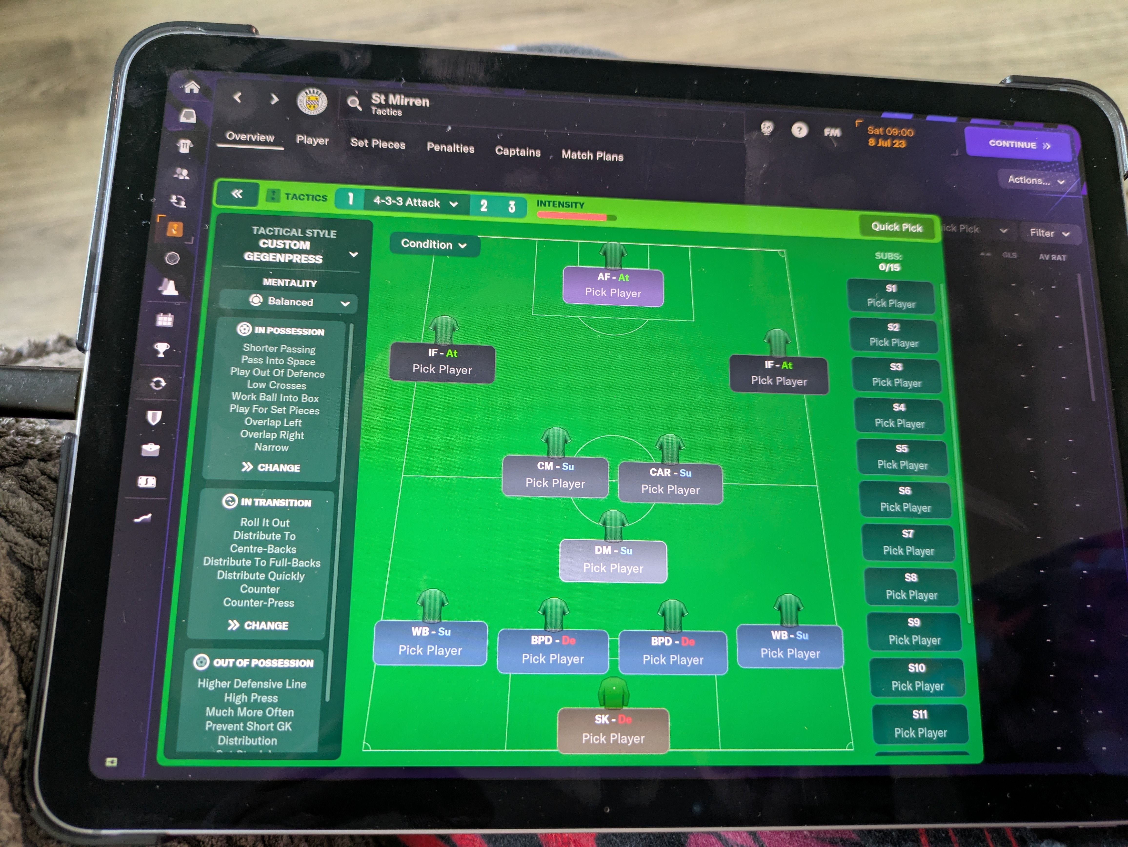 4-3-3 Attack tactic screenshot