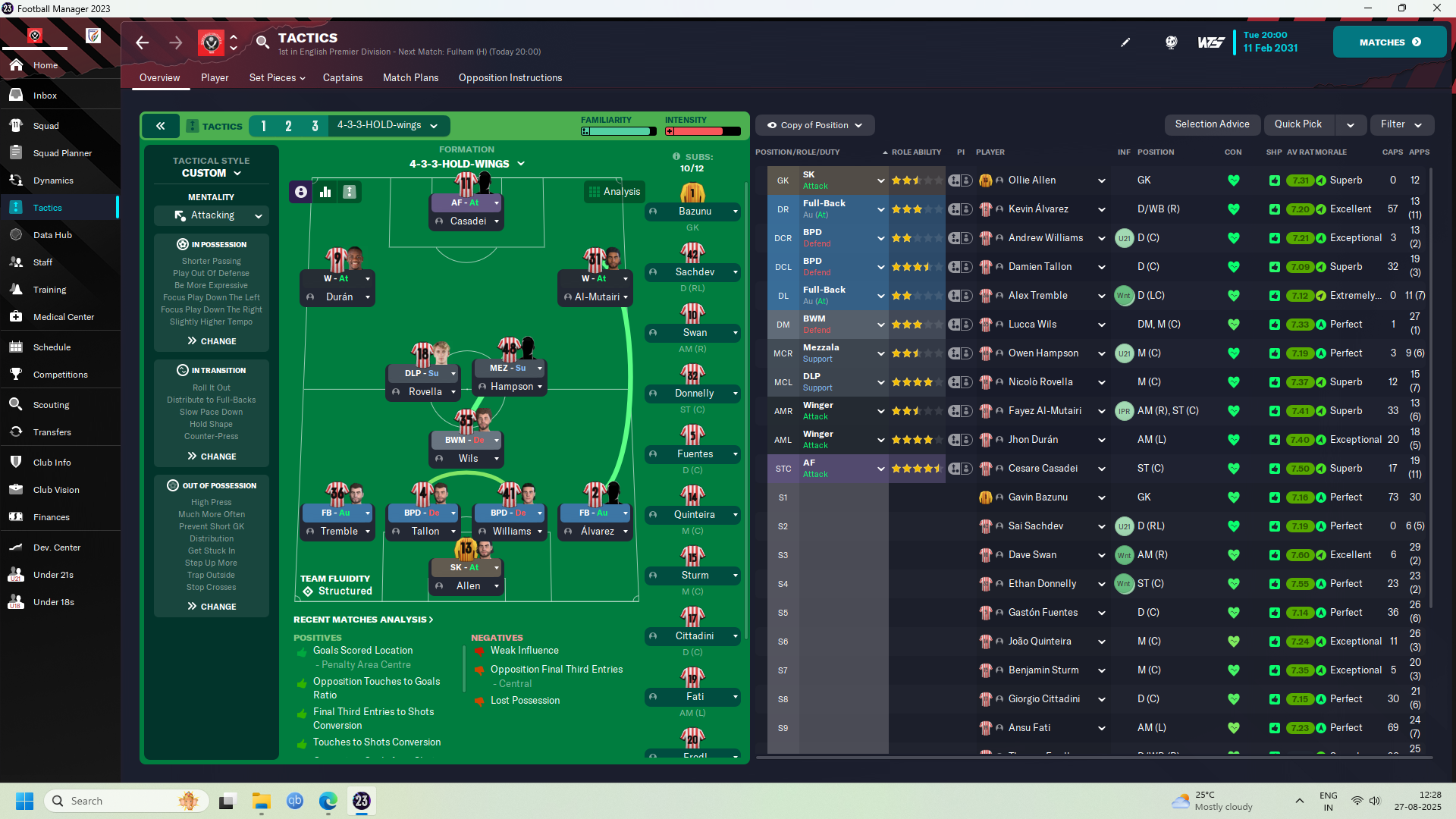 4-3-3 Hold - Wings tactic