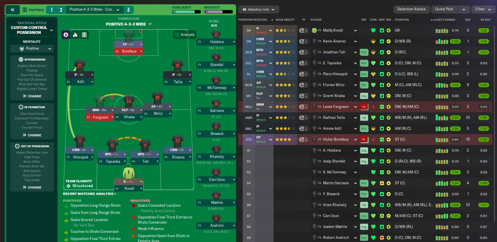 4-3-3 Wide tactic screenshot