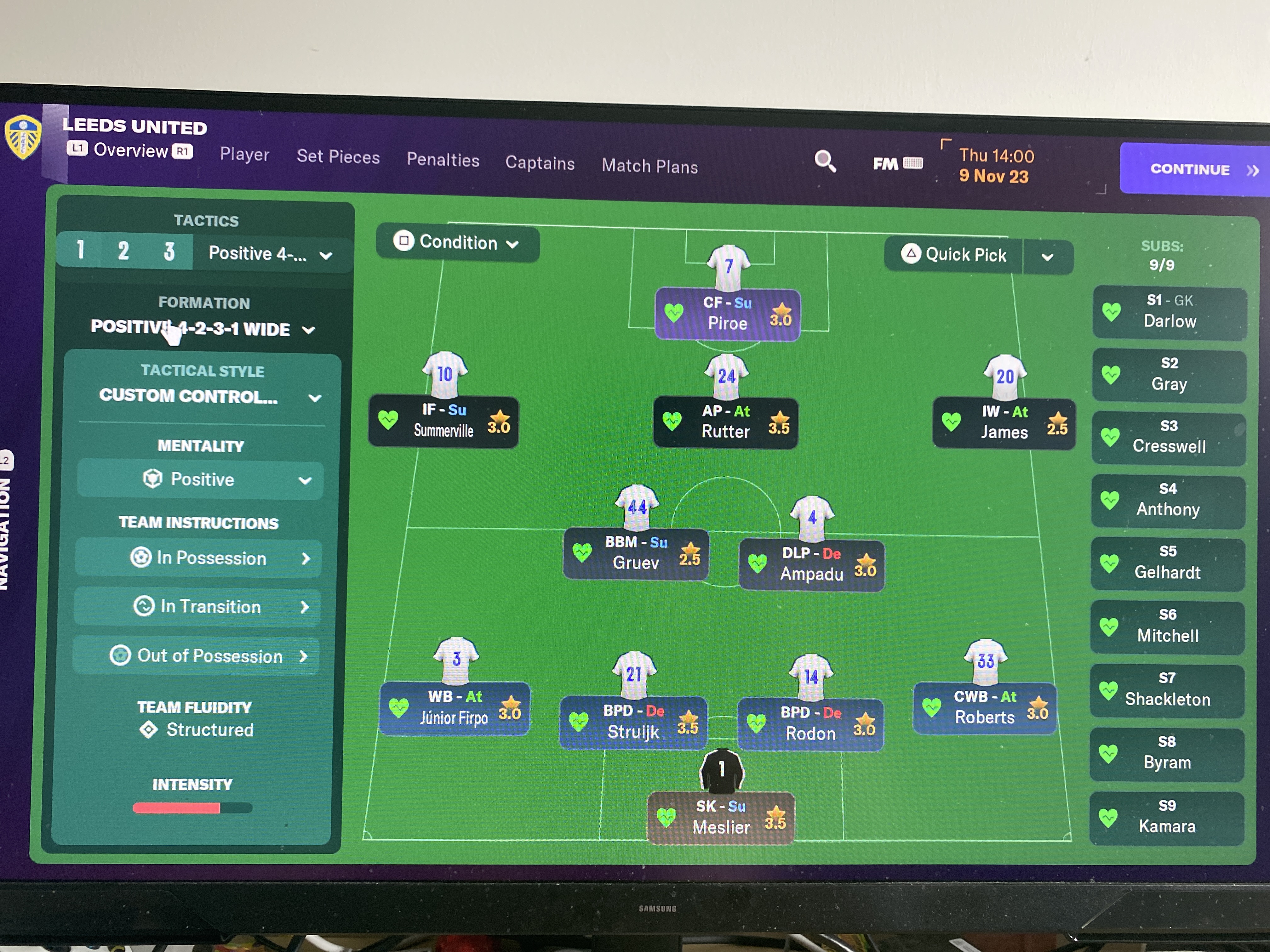4-2-3-1 Wide tactic screenshot