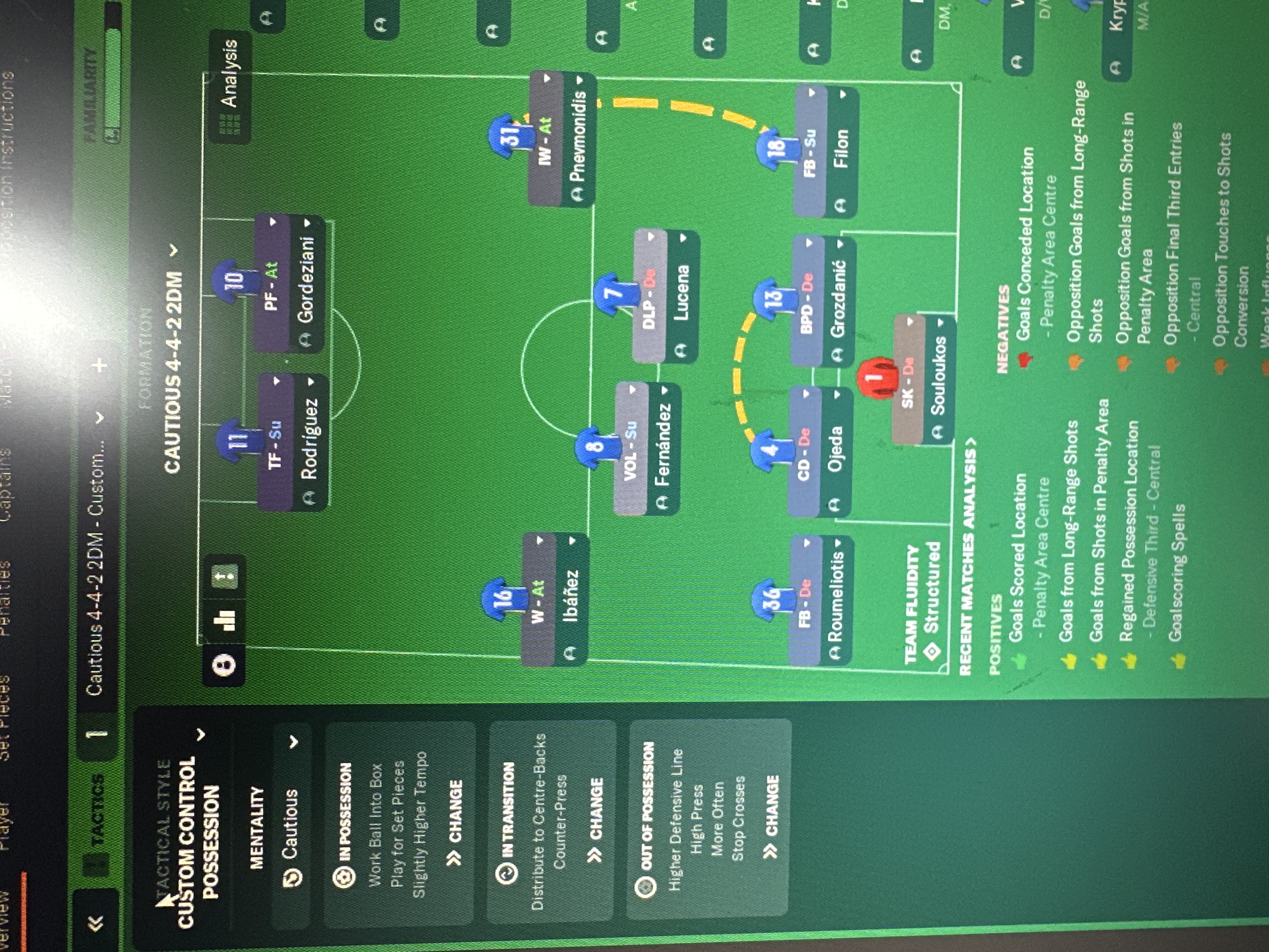 4-4-2 DM tactic screenshot