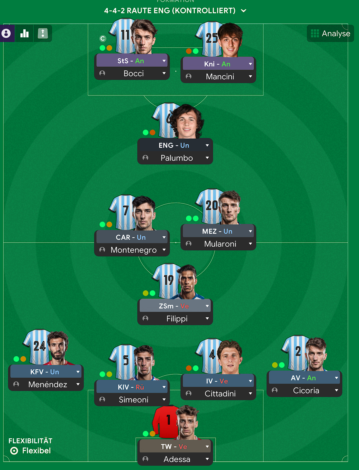 4-4-2 Narrow tactic screenshot