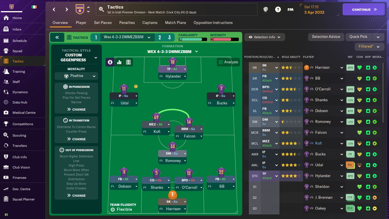 4-3-3 DM MEZ BBM tactic screenshot