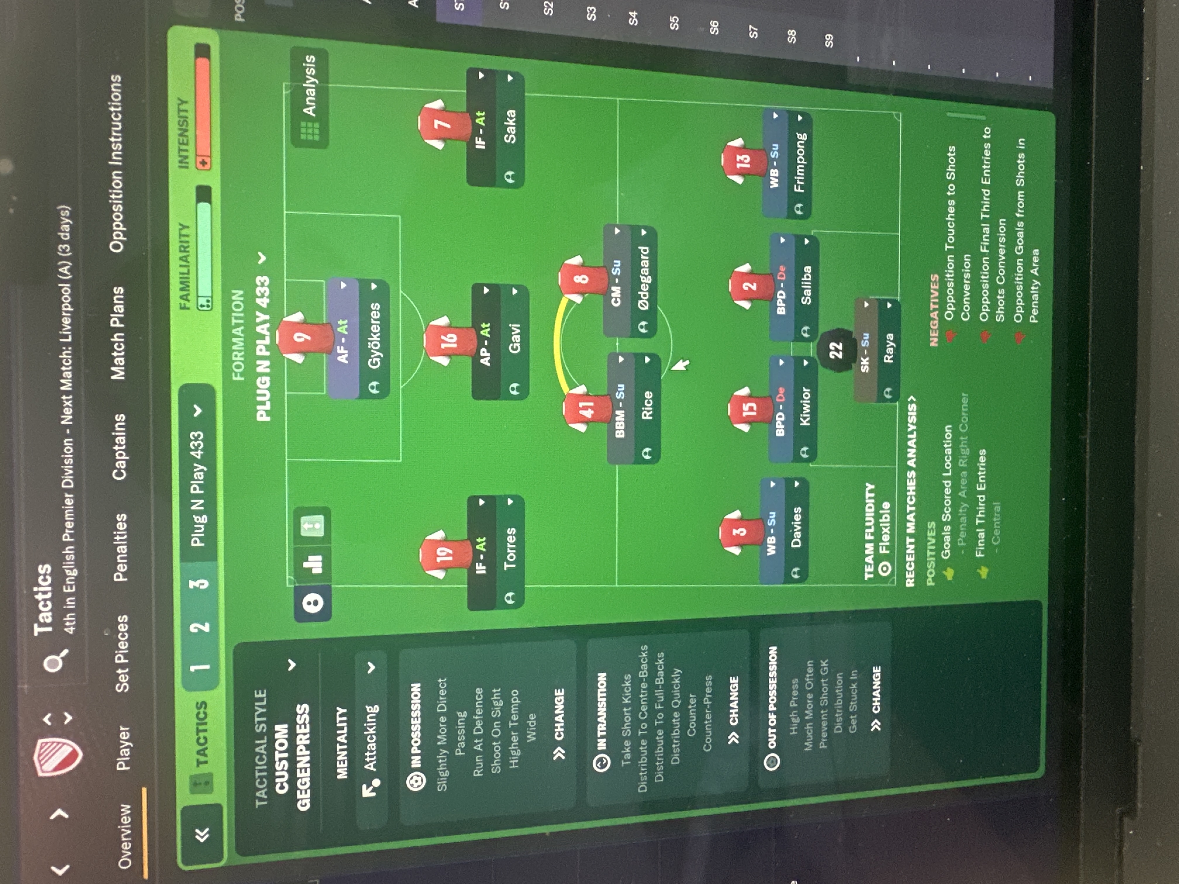 4-3-3 tactic screenshot