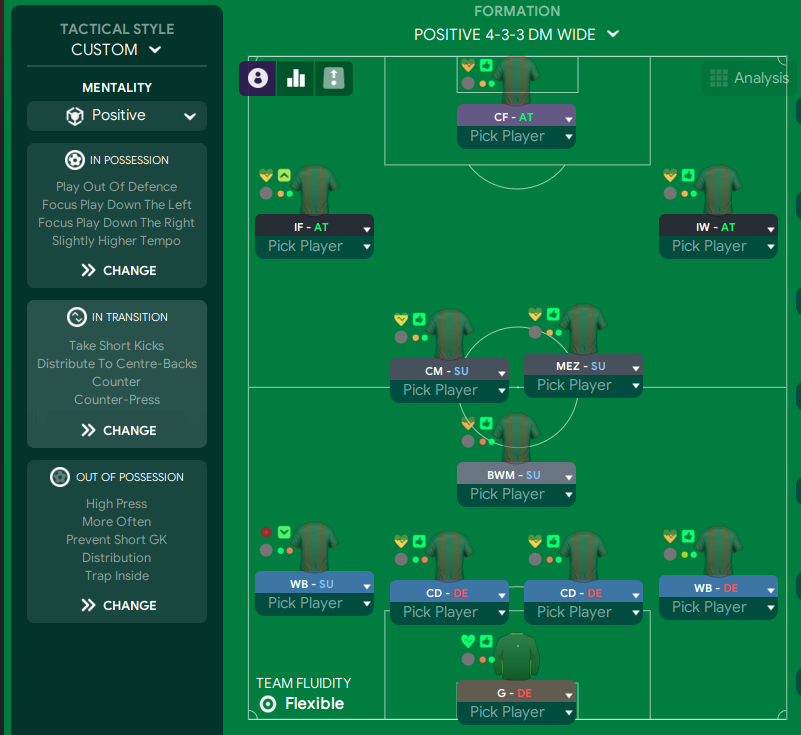 4-3-3 DM Wide tactic screenshot