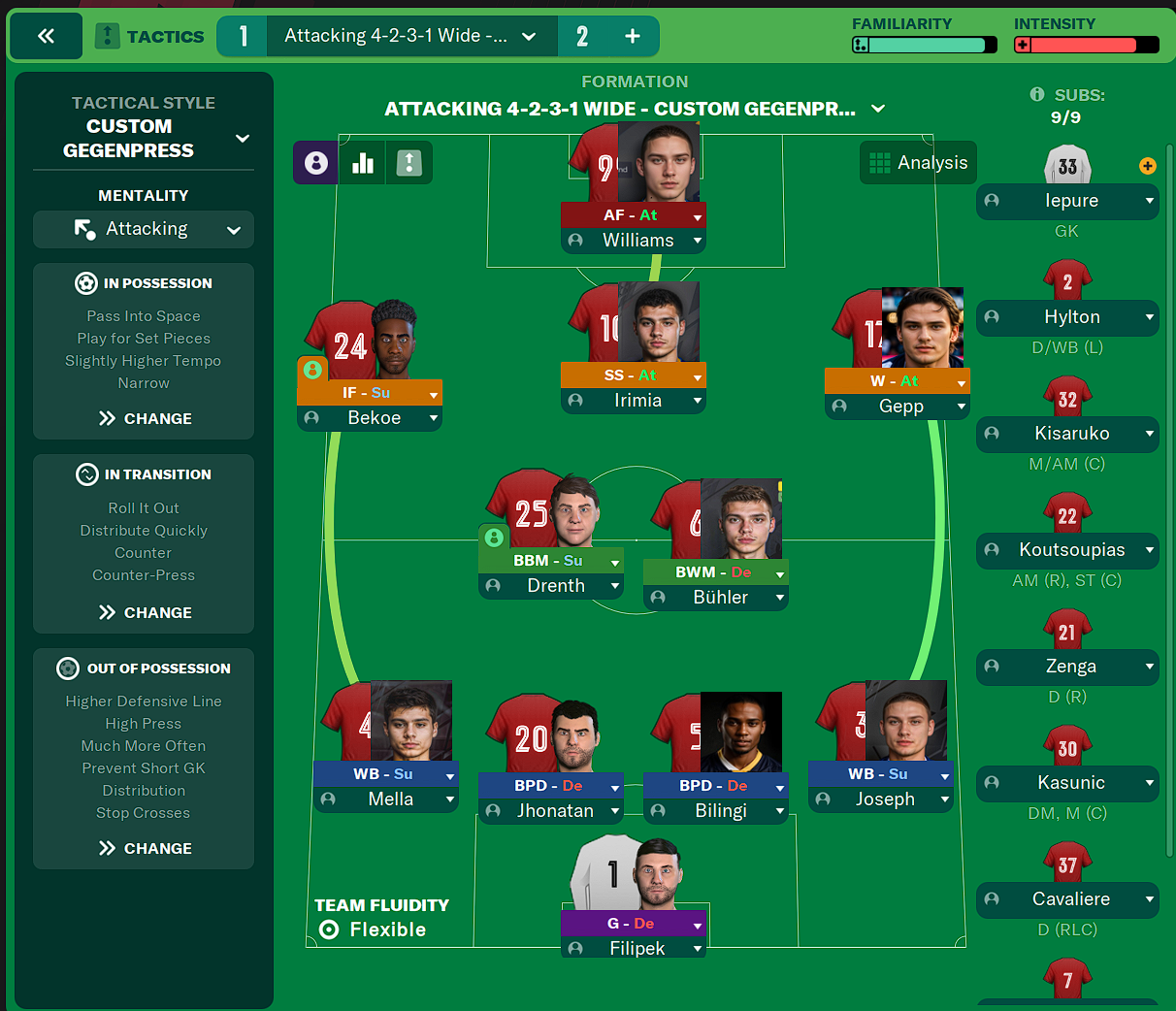4-2-3-1 Wide tactic screenshot