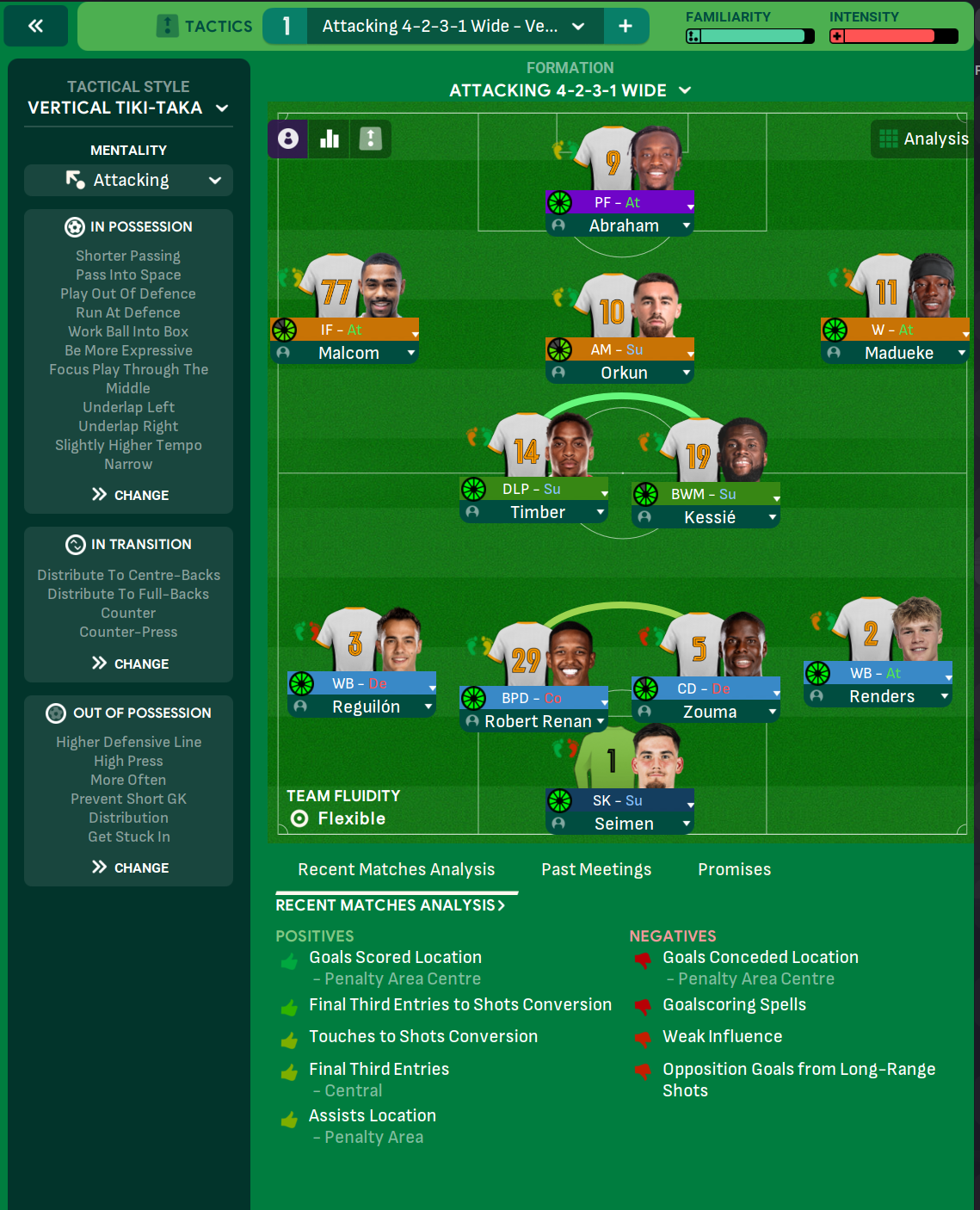 4-2-3-1 Wide tactic screenshot