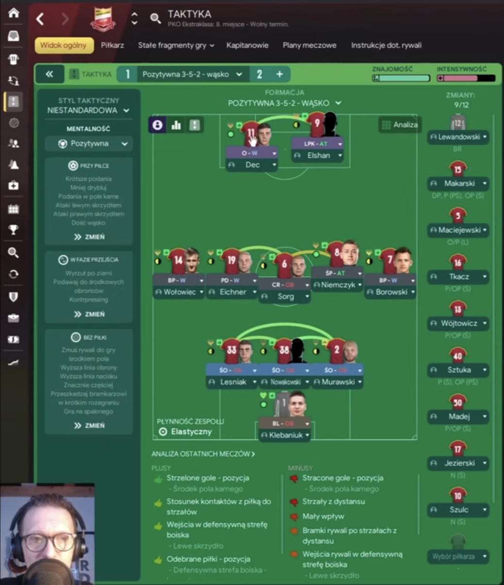 3-5-2 Wąsko tactic screenshot