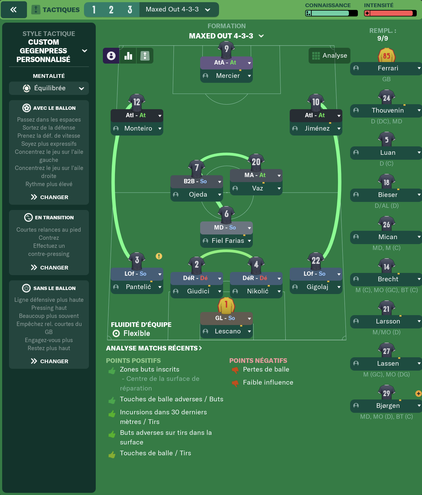 4-3-3 tactic screenshot