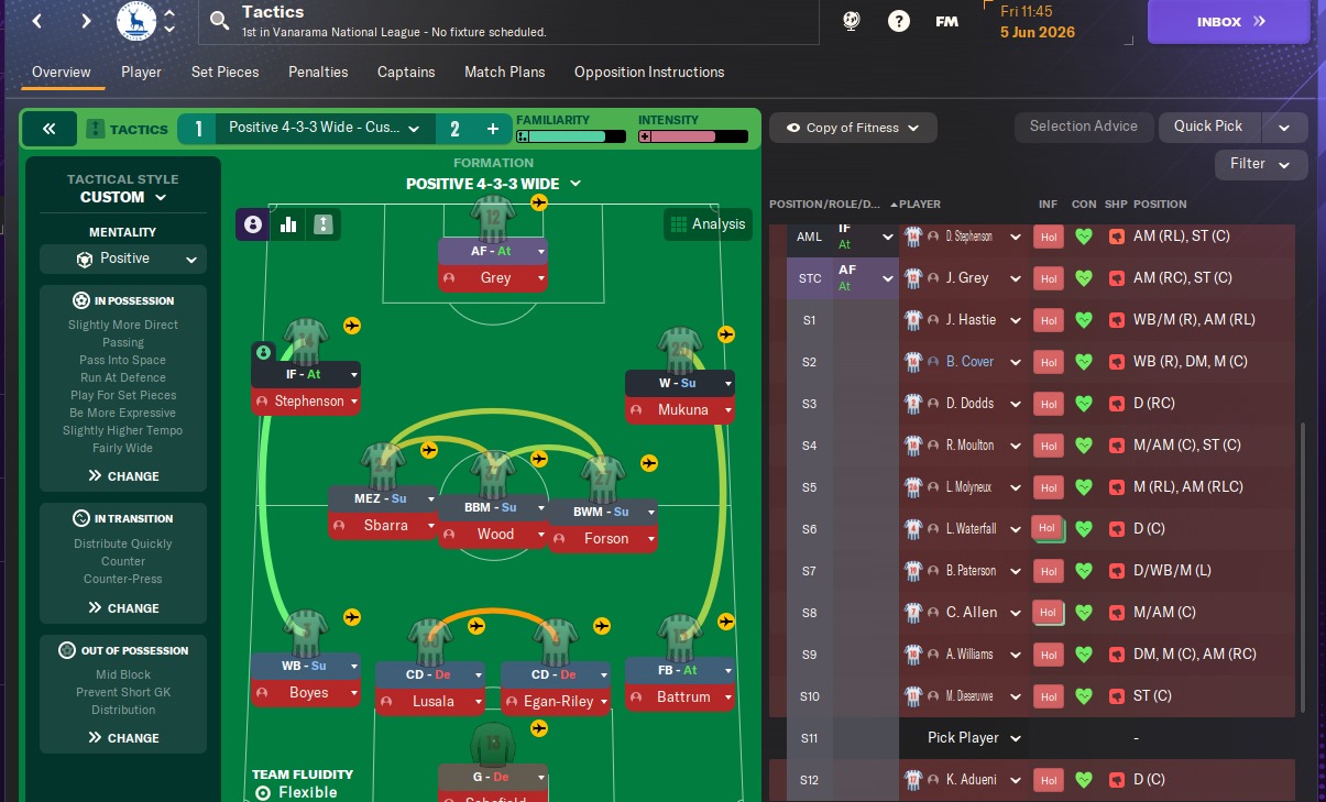 4-3-3 Wide tactic screenshot