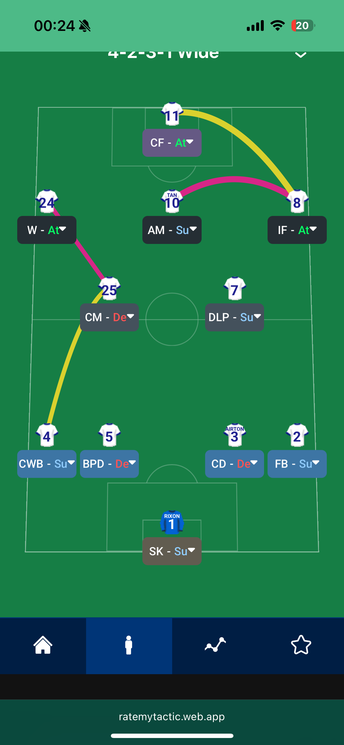 4-2-3-1 Wide tactic screenshot