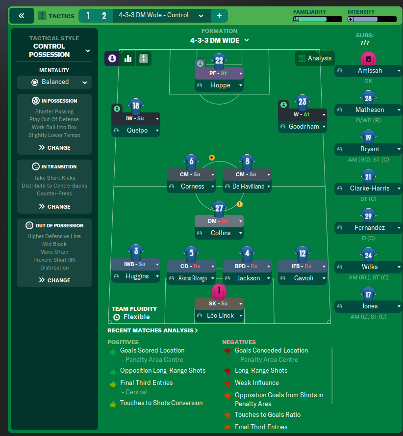 4-3-3 DM Wide tactic screenshot
