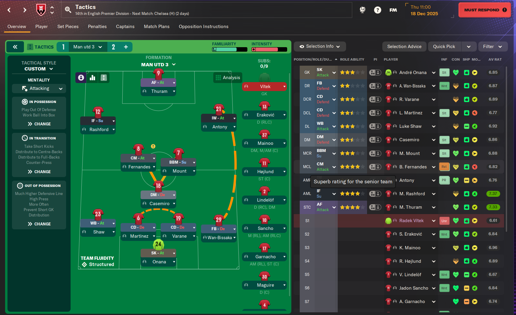 4-2-3-1 Wide tactic screenshot