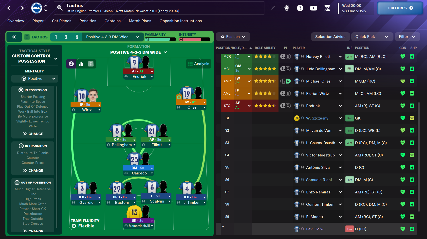 4-3-3 DM Wide tactic screenshot
