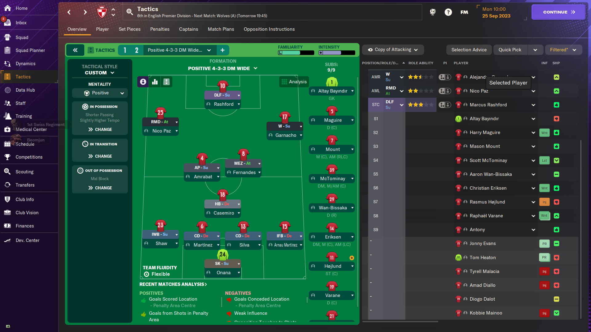 4-3-3 DM Wide tactic screenshot