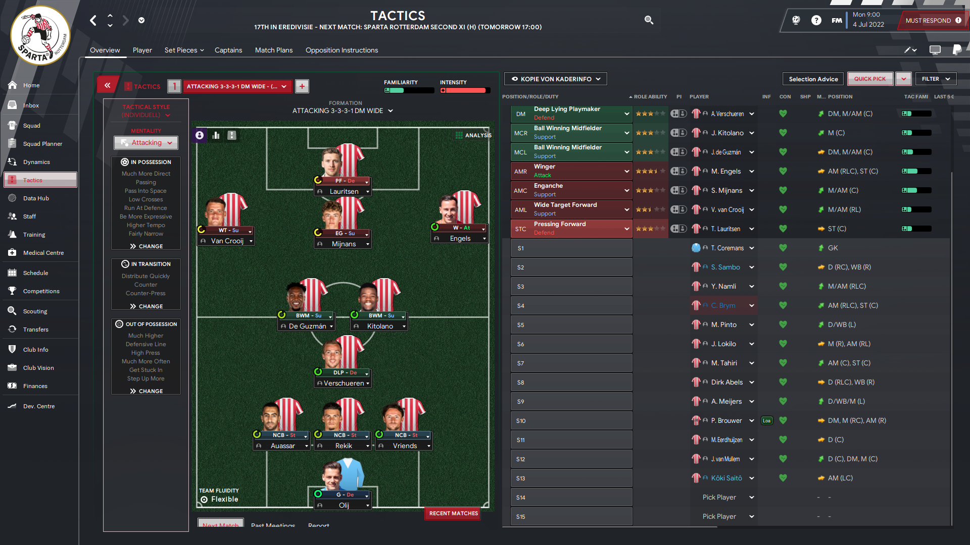 3-3-3-1 DM Wide tactic