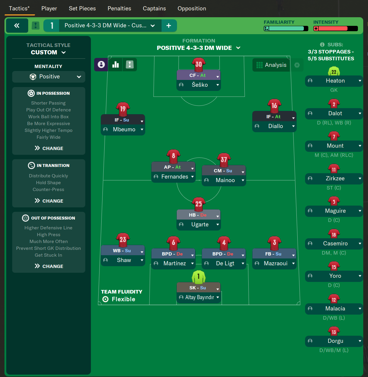4-3-3 DM Wide tactic screenshot