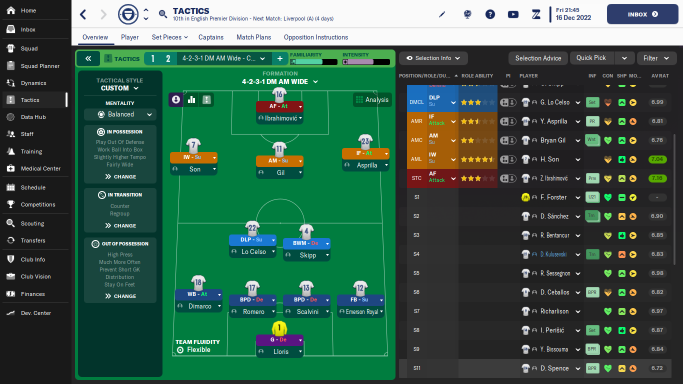 4-2-3-1 DM Wide tactic