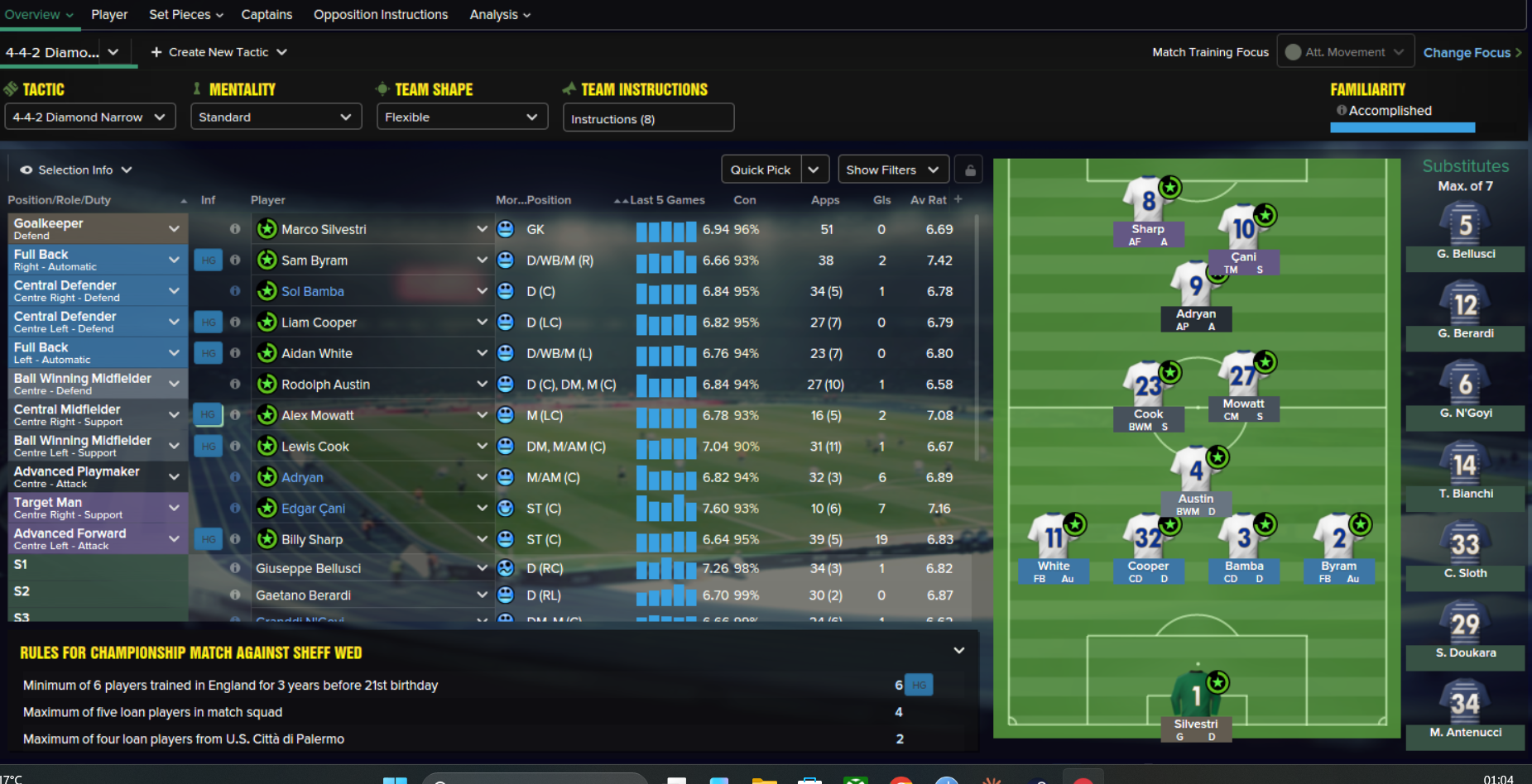 4-4-2 Diamond tactic screenshot