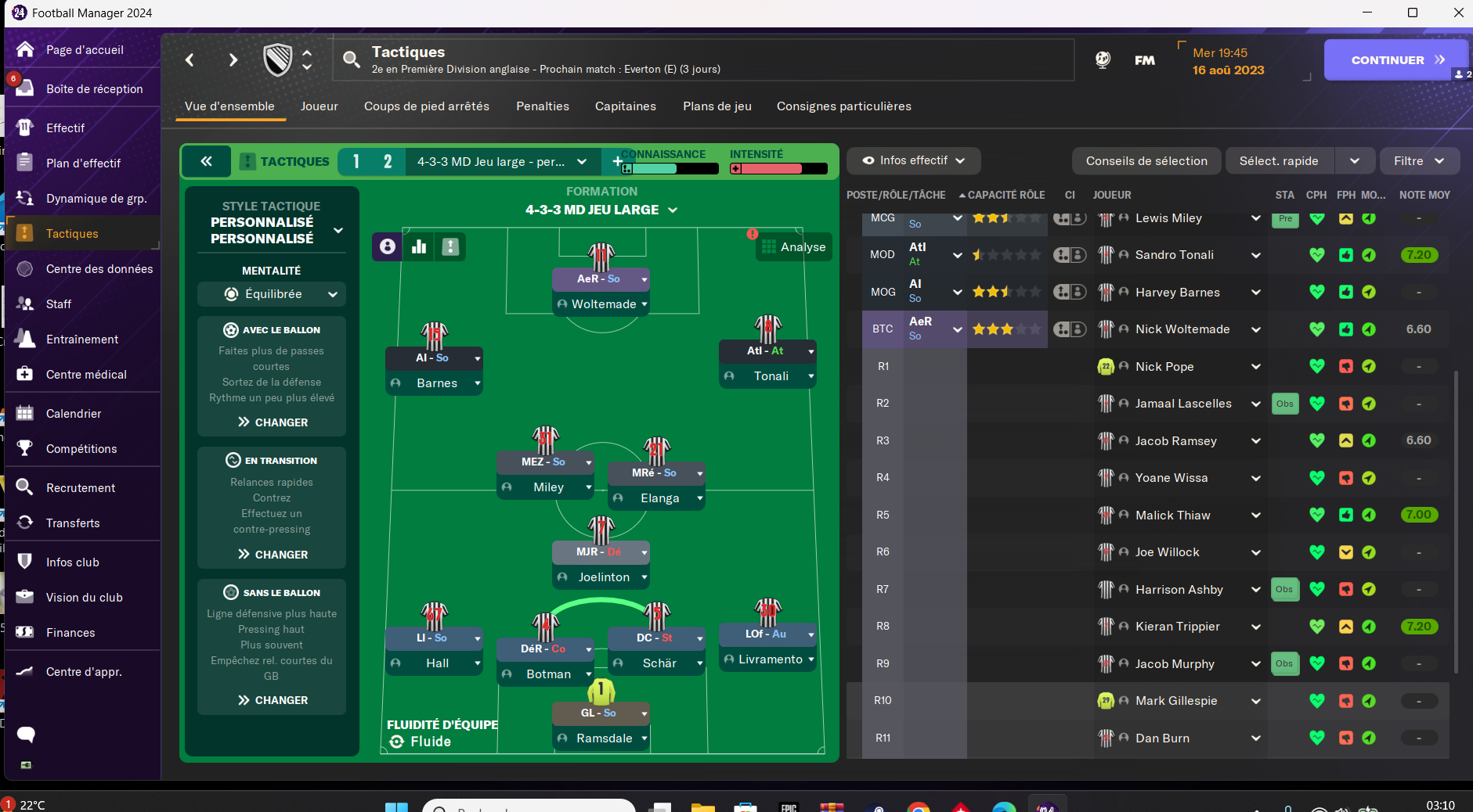 4-3-3 Wide tactic screenshot