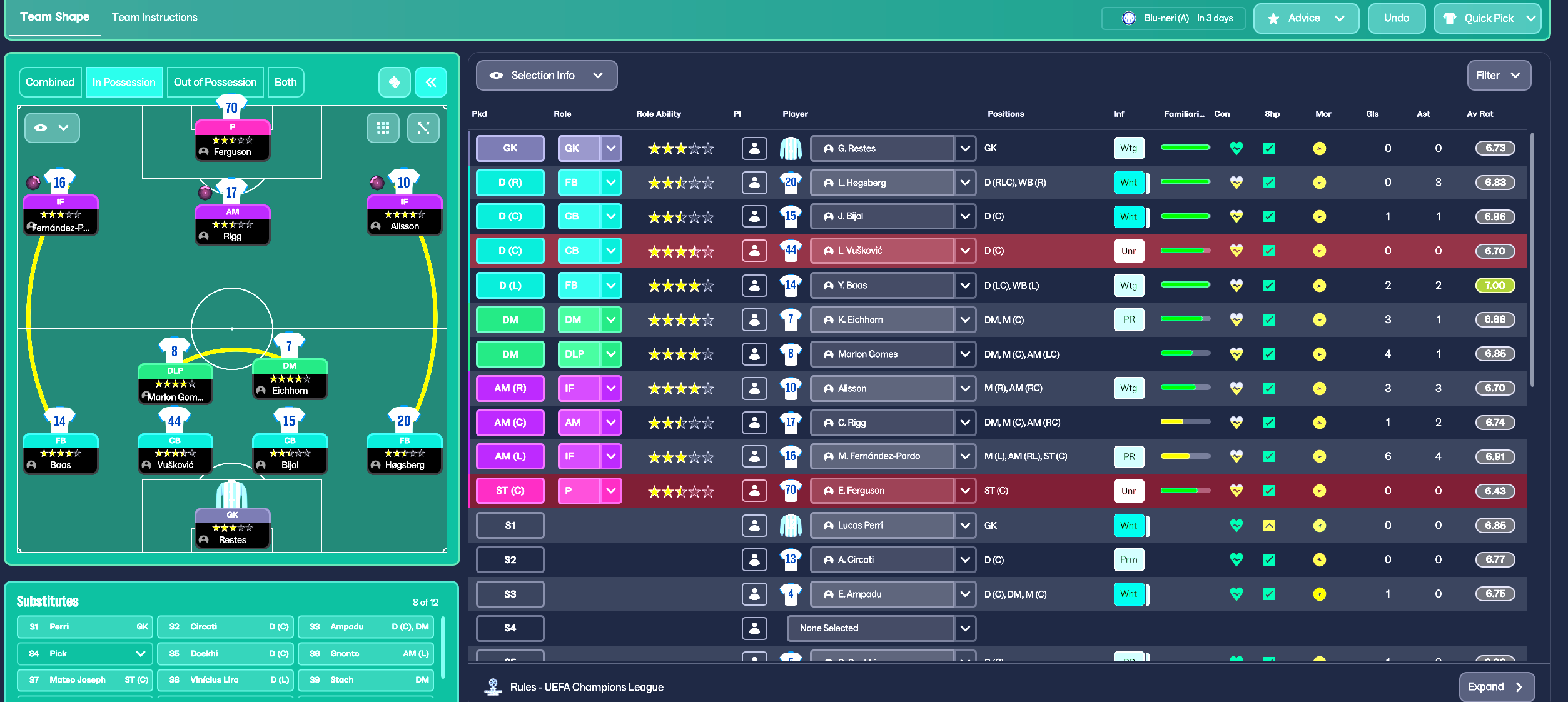 4-2-3-1 tactic screenshot