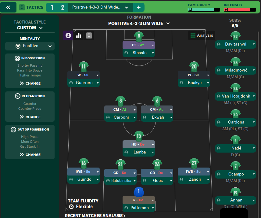 4-3-3 DM Wide tactic screenshot