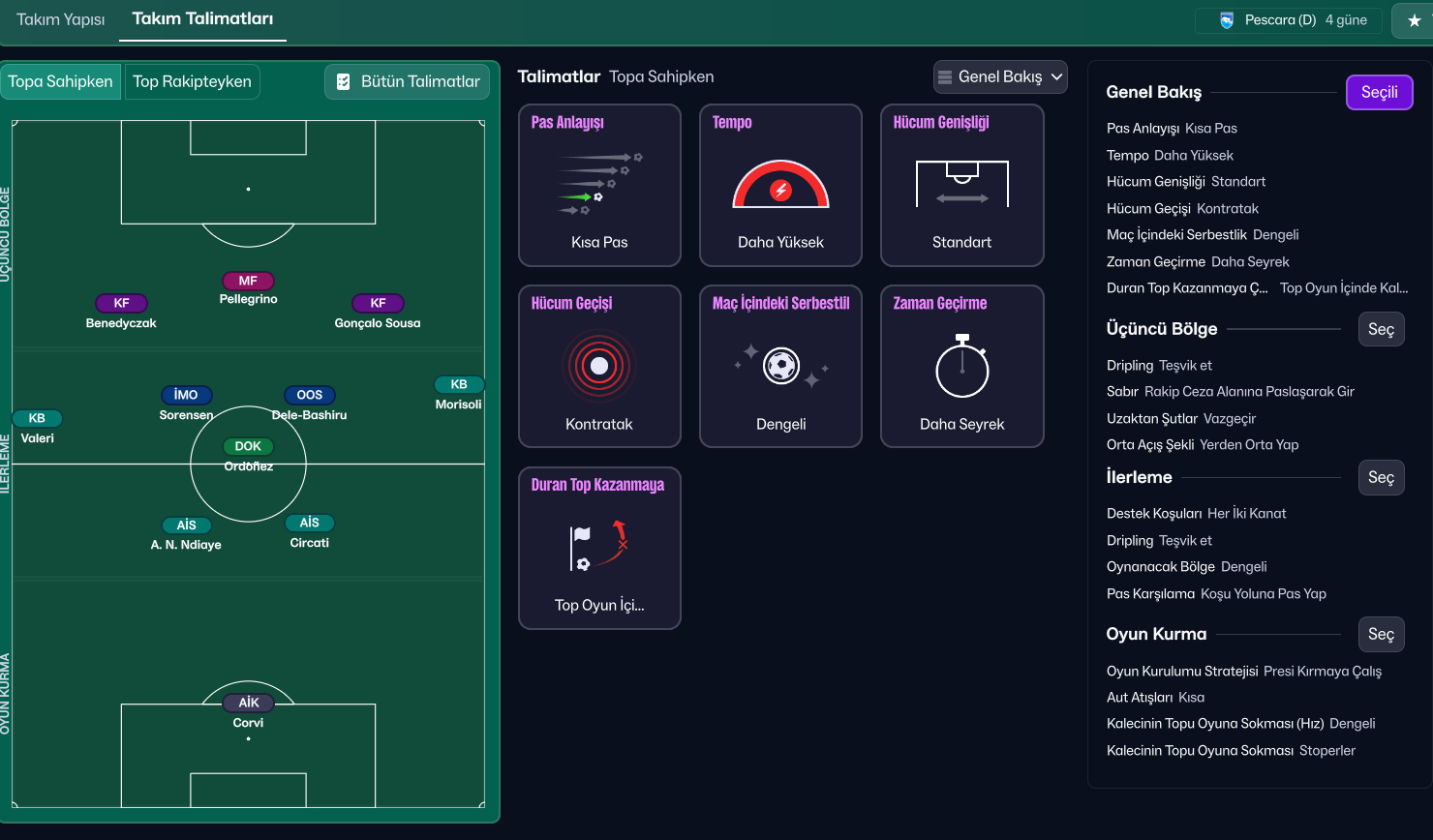 4-2-3-1 Wide tactic screenshot