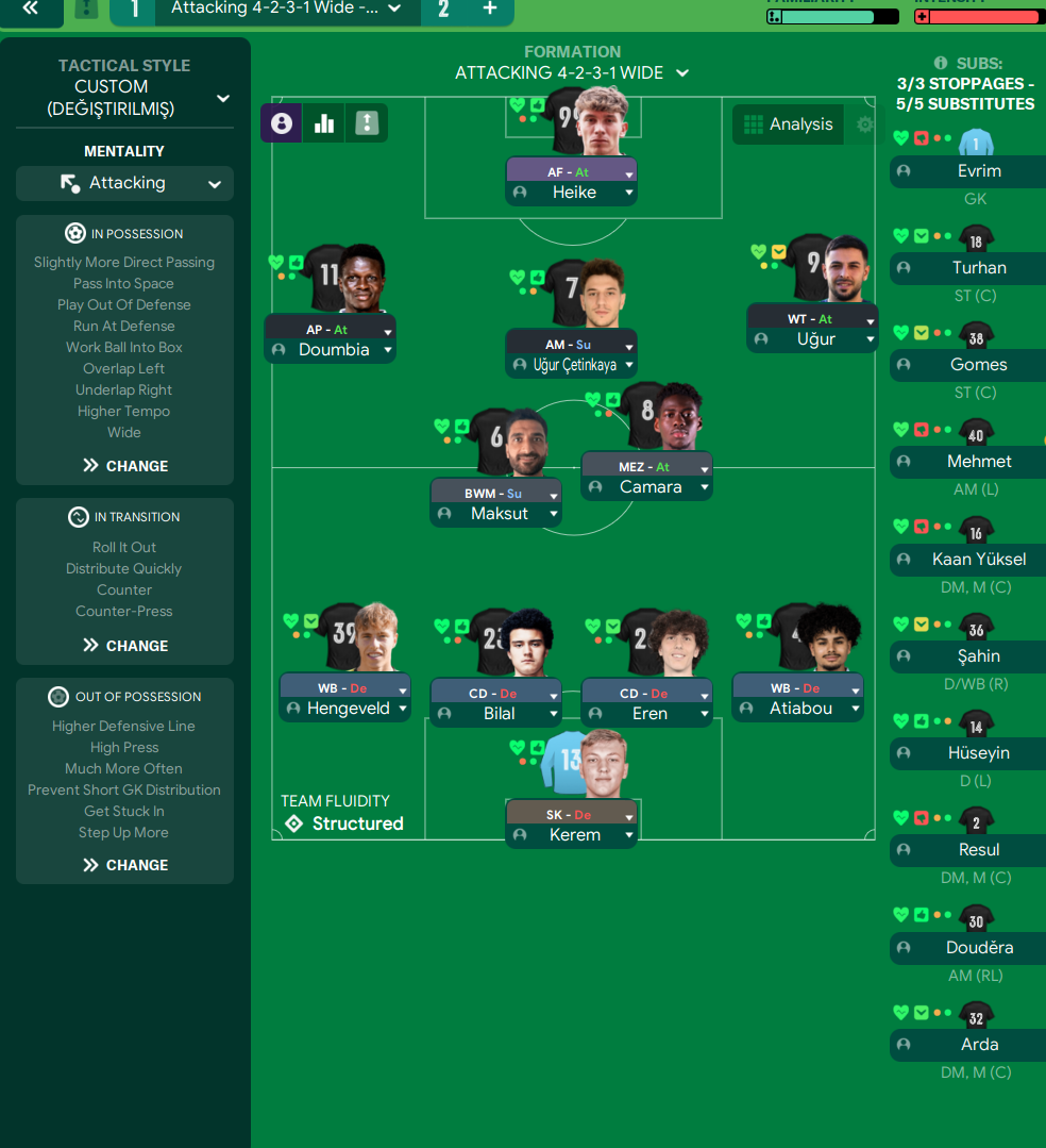 4-2-3-1 Wide tactic screenshot