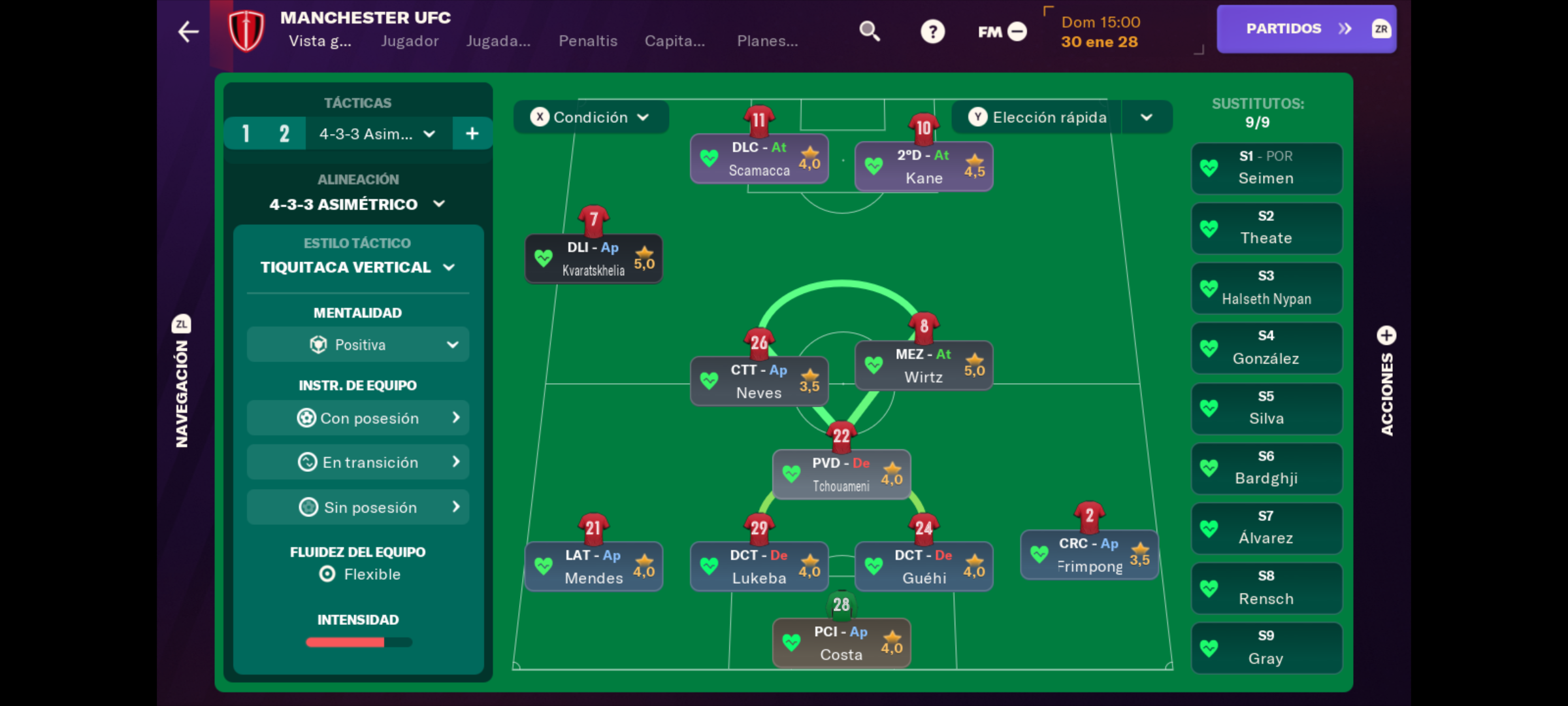 4-3-3 Asimétrico tactic screenshot