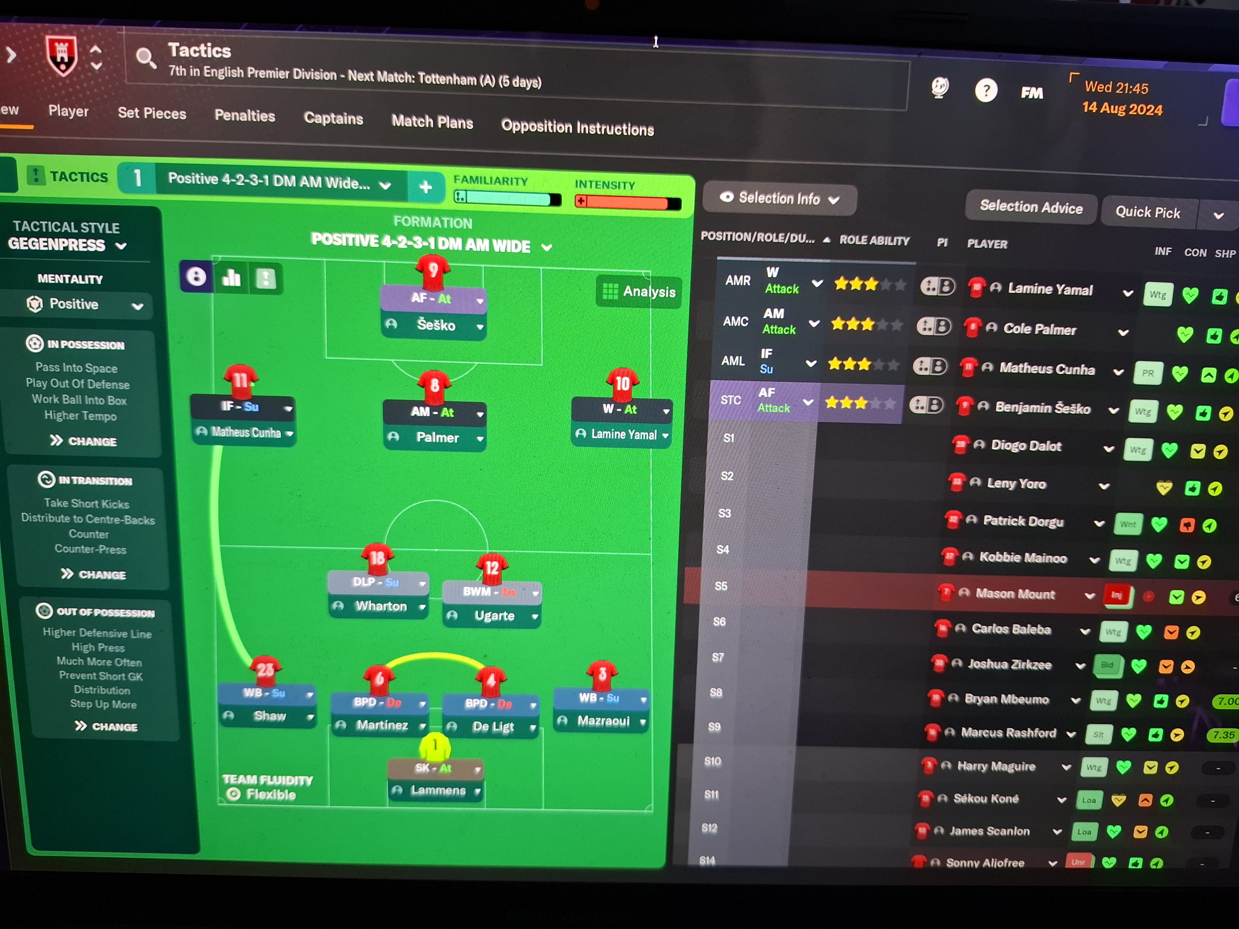4-2-3-1 DM AM Wide tactic
