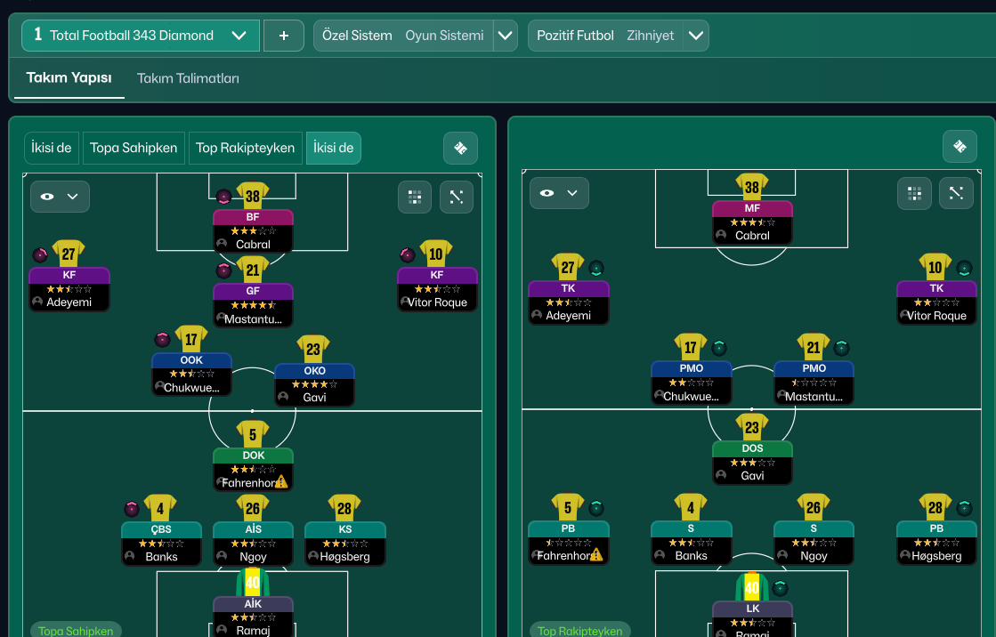 3-4-3 Diamond tactic screenshot