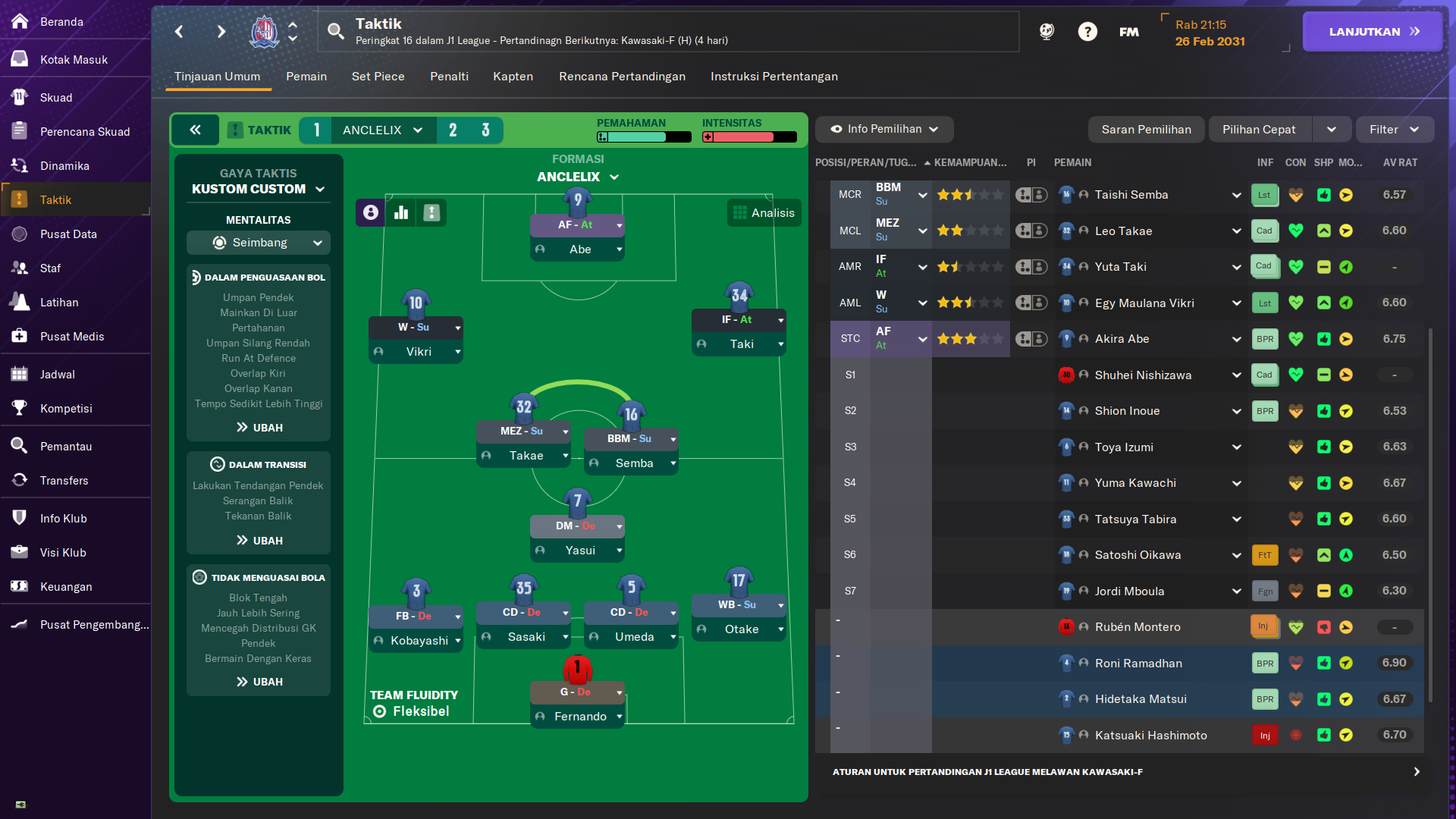 4-2-3-1 tactic screenshot