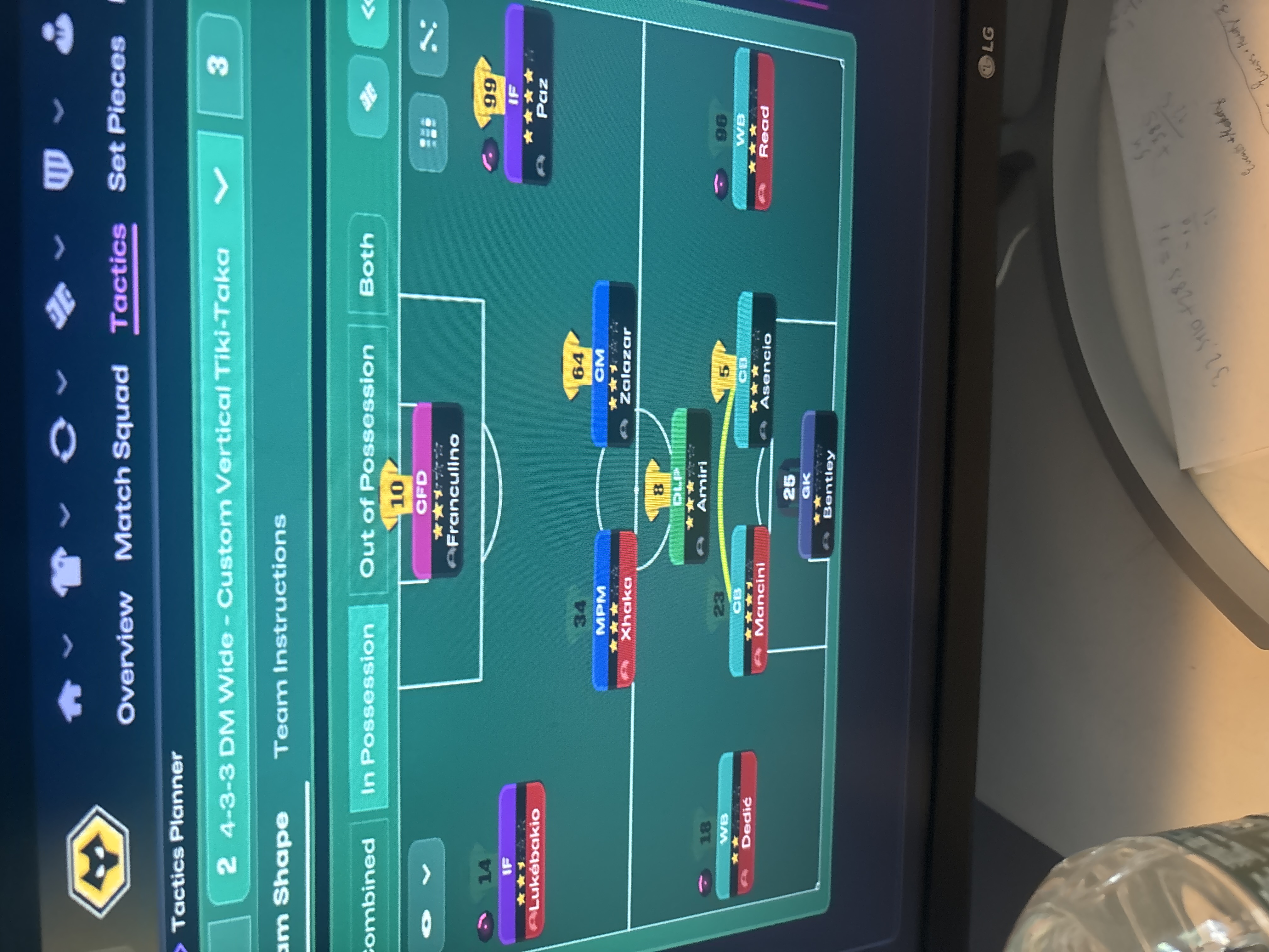 4-3-3 DM Wide tactic screenshot