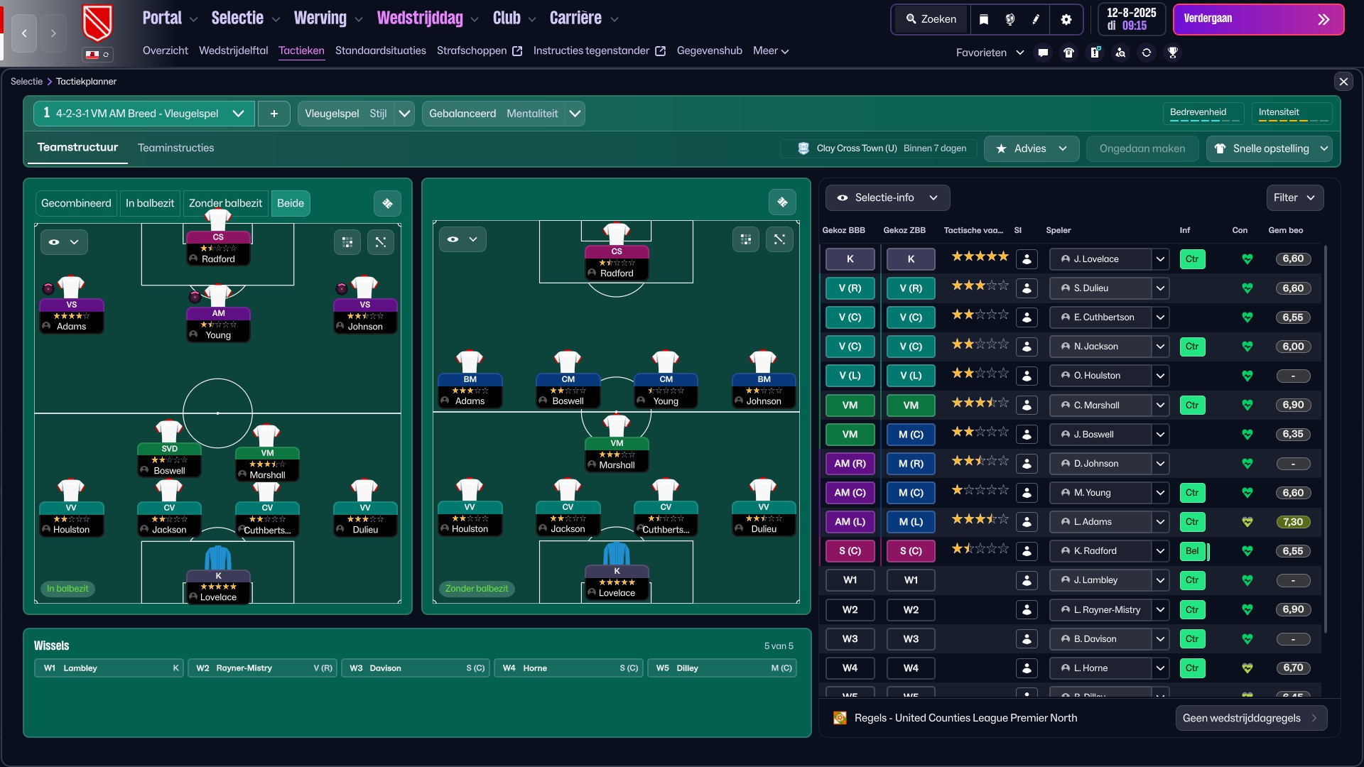 4-2-3-1 Wide tactic screenshot