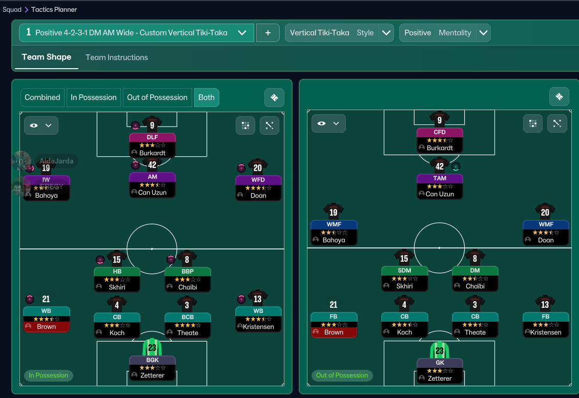 4-2-3-1 Wide tactic screenshot