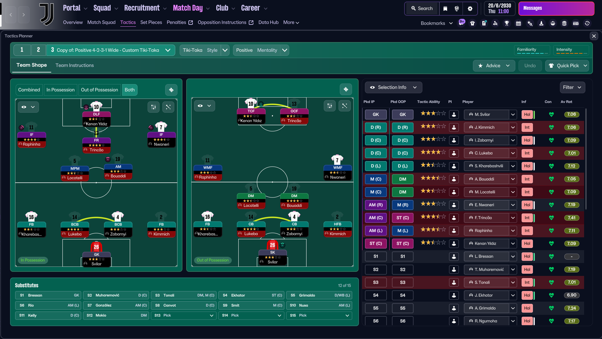 4-2-3-1 Wide tactic screenshot