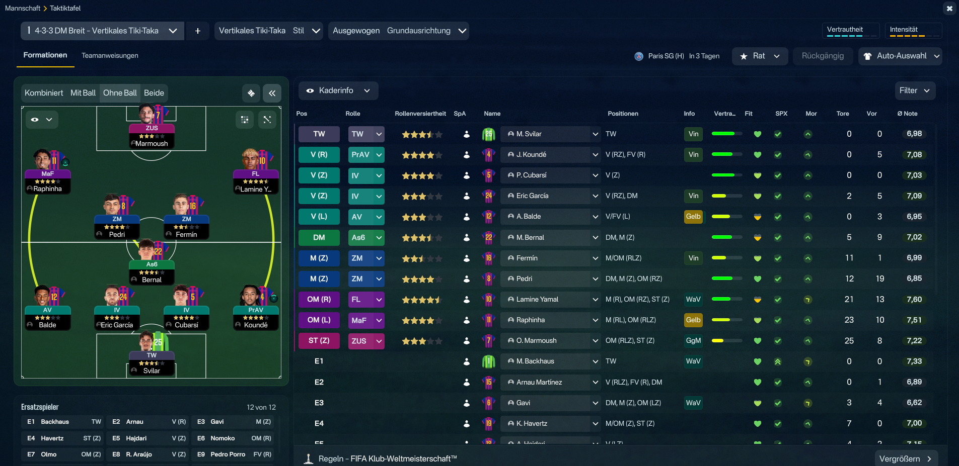 4-3-3 DM Wide tactic screenshot
