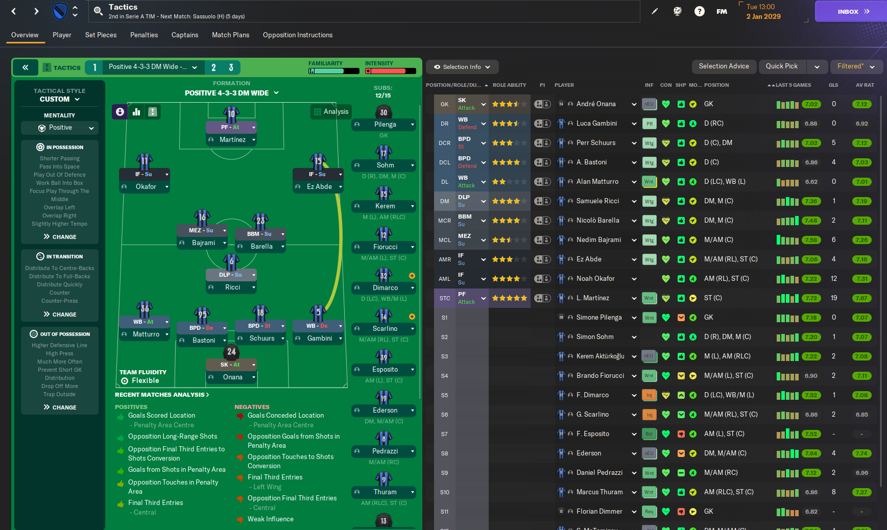 4-3-3 DM Wide tactic screenshot