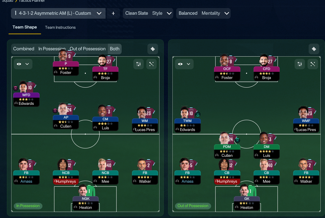 4-3-1-2 Asymmetric AM (L) tactic screenshot