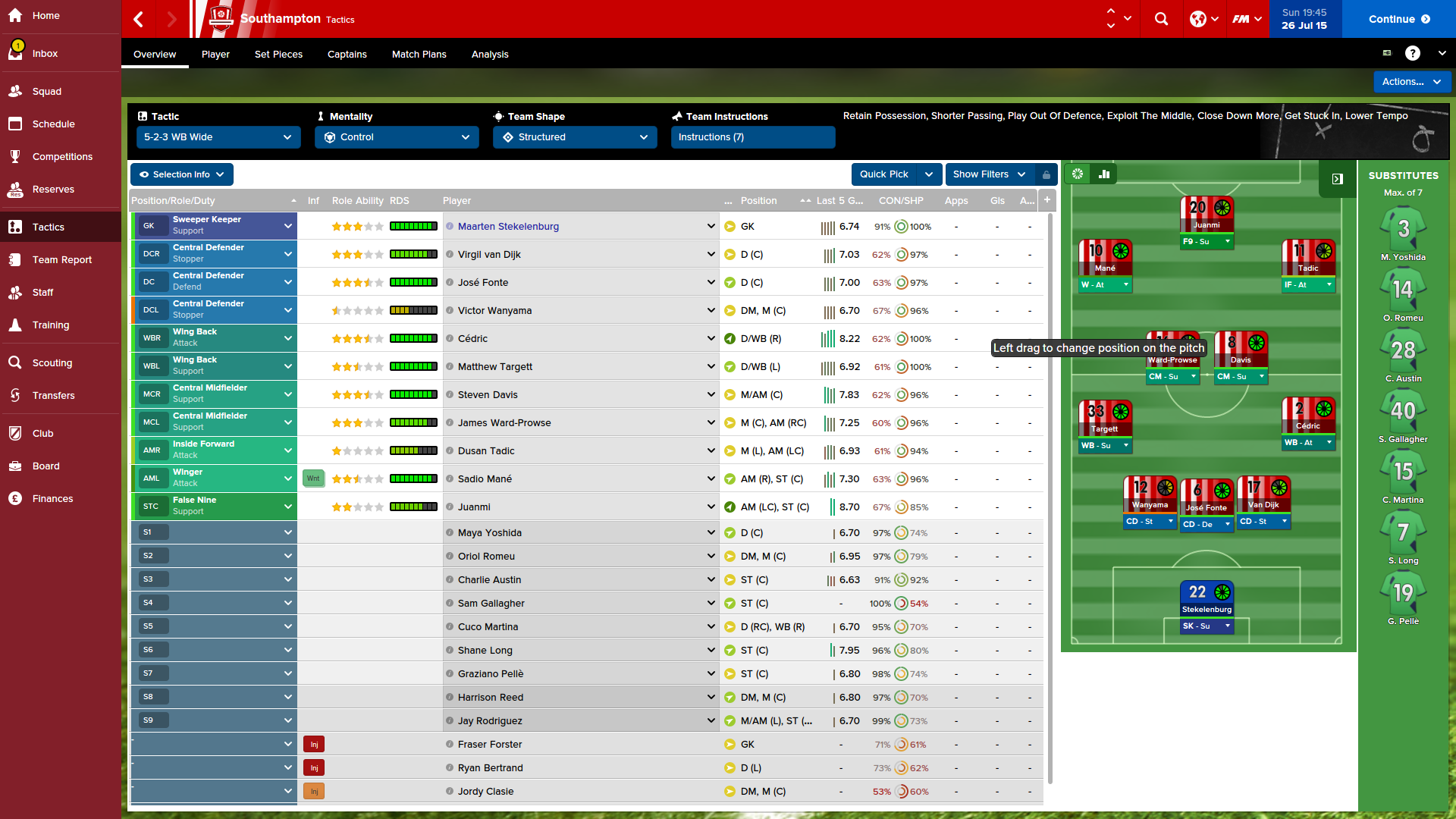 5-2-3 Wide tactic screenshot