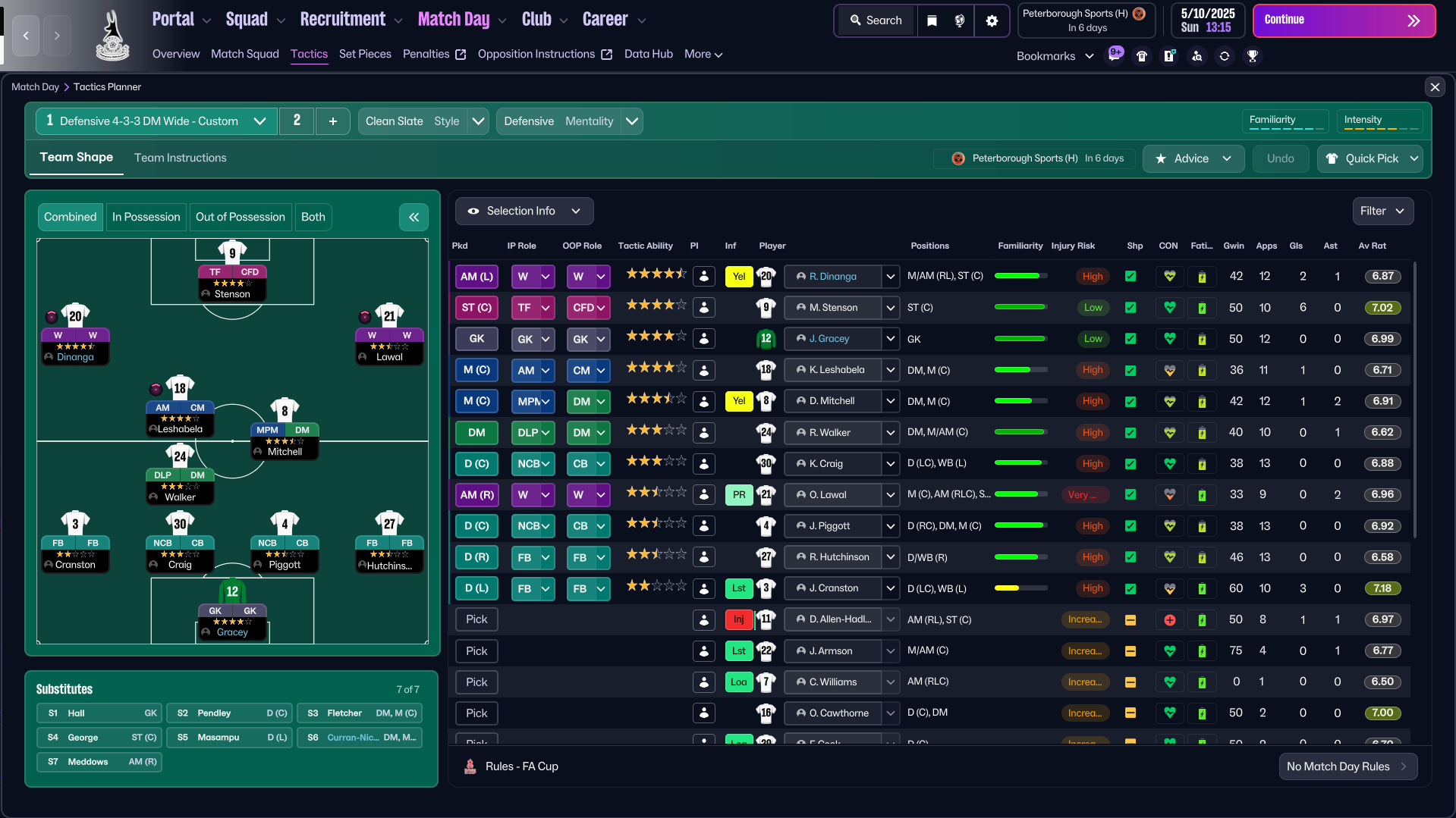 4-3-3 DM Wide tactic screenshot
