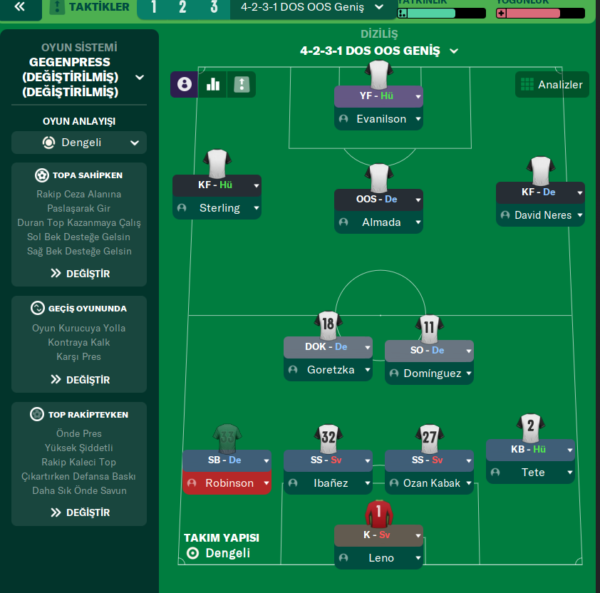 4-2-3-1 Wide tactic screenshot