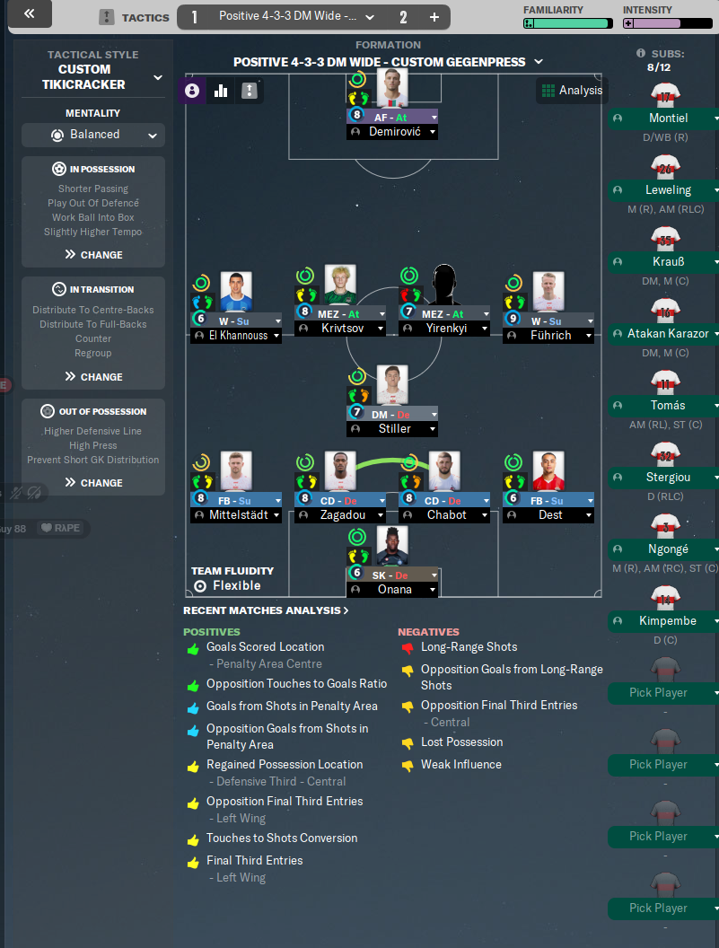 4-3-3 DM Wide tactic screenshot