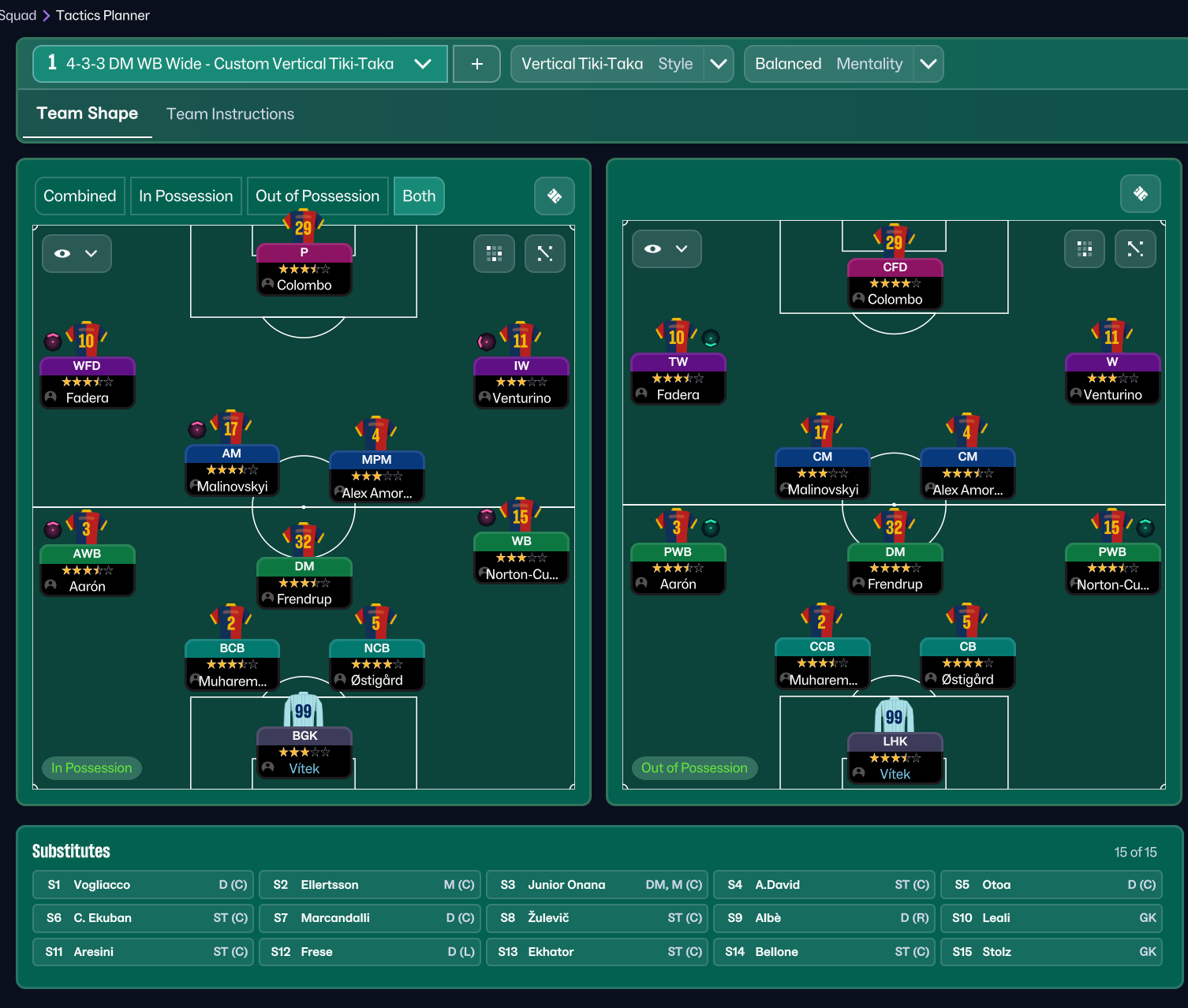 4-3-3 DM Wide tactic screenshot