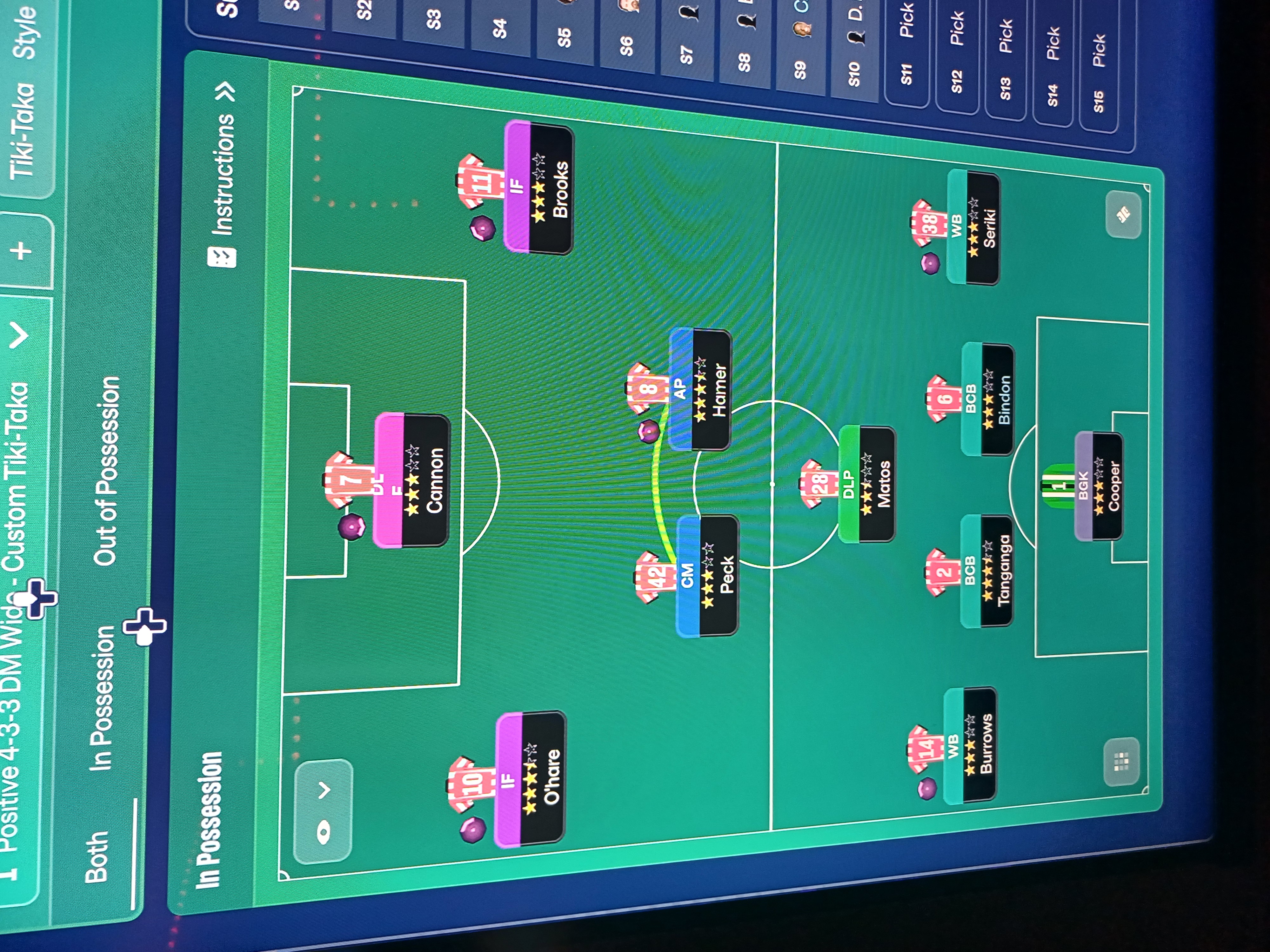 4-3-3 DM Wide tactic screenshot