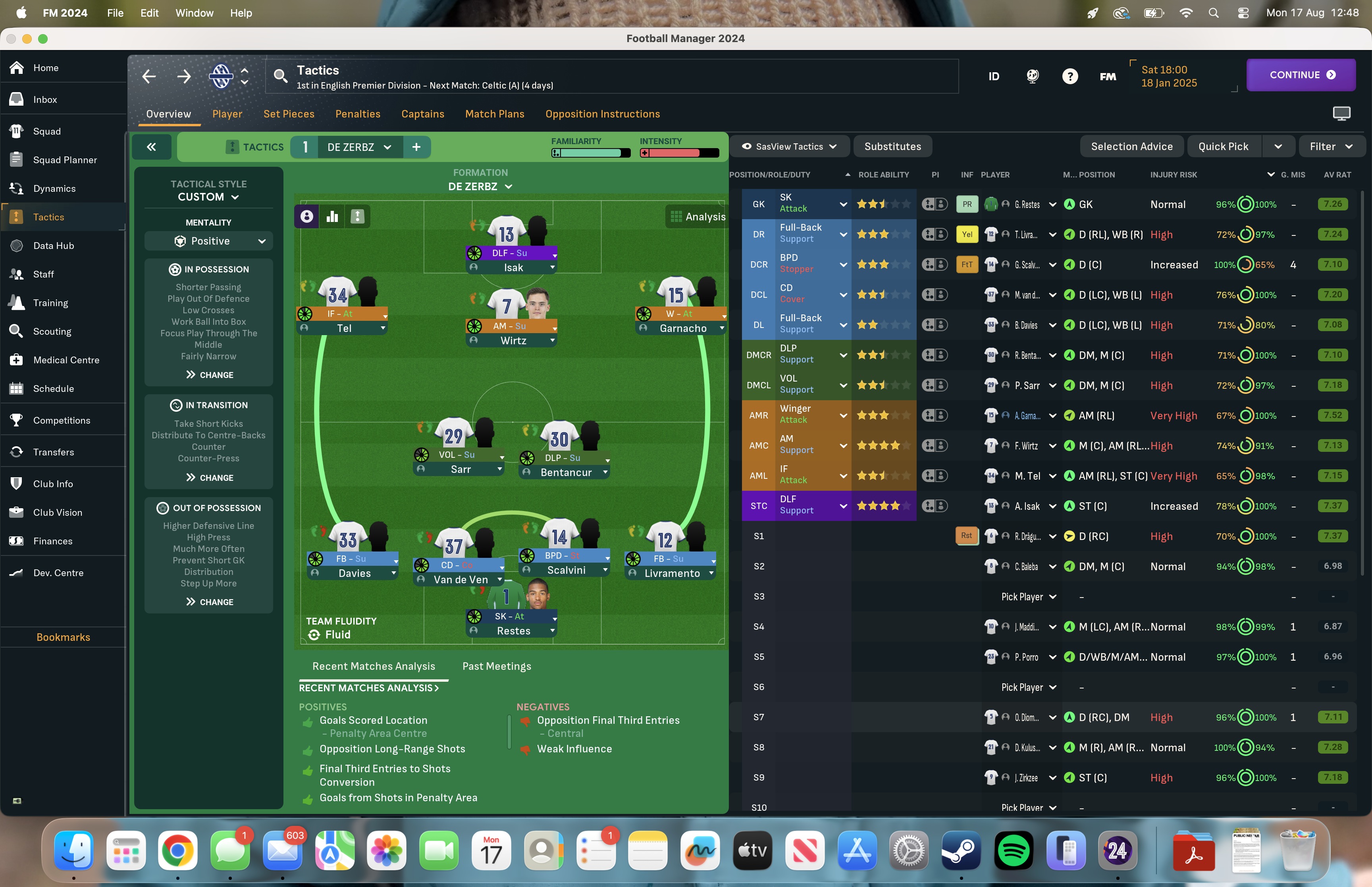 4-2-3-1 Wide tactic screenshot