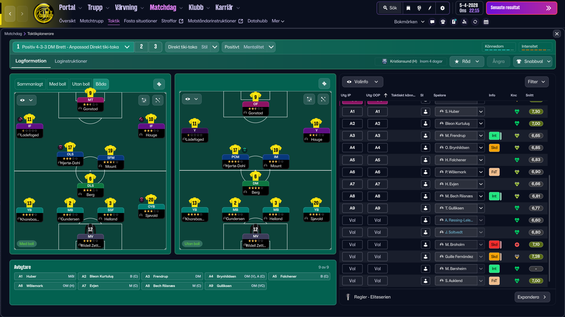 4-3-3 tactic screenshot